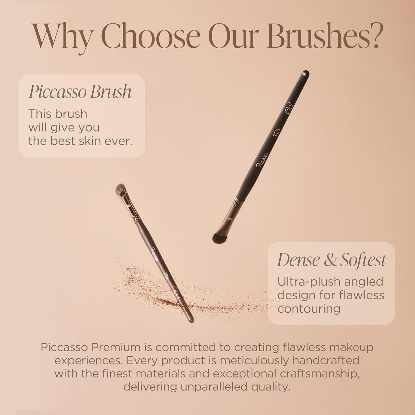 Piccasso 201 Nose Shading Brush – Soft Hair Makeup Brush for Nose Shaper and Face Makeup, Small Angled Brush for Precise Contouring and Blending, Korean Professional Beauty Tool for Daily Use