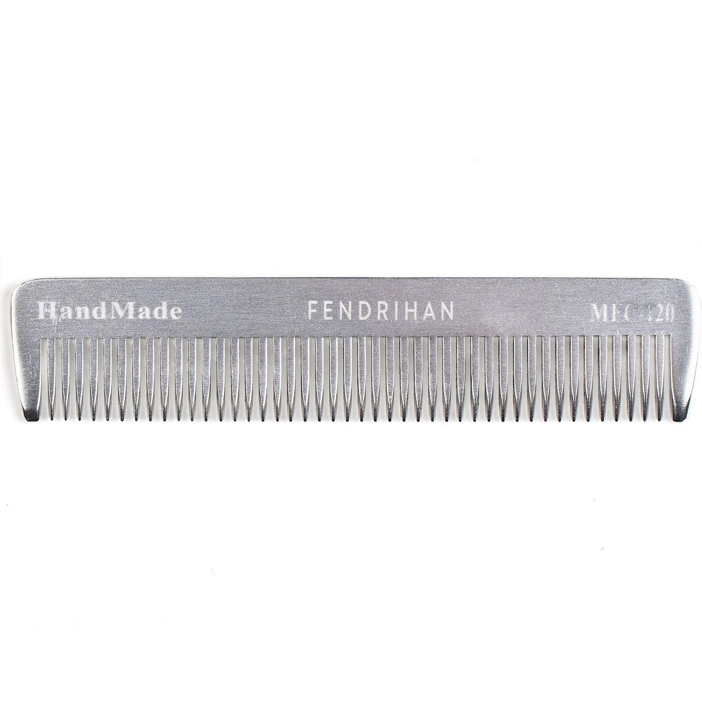 Fendrihan Small 4.6" Sturdy Metal Fine Tooth Barber Pocket Grooming Comb