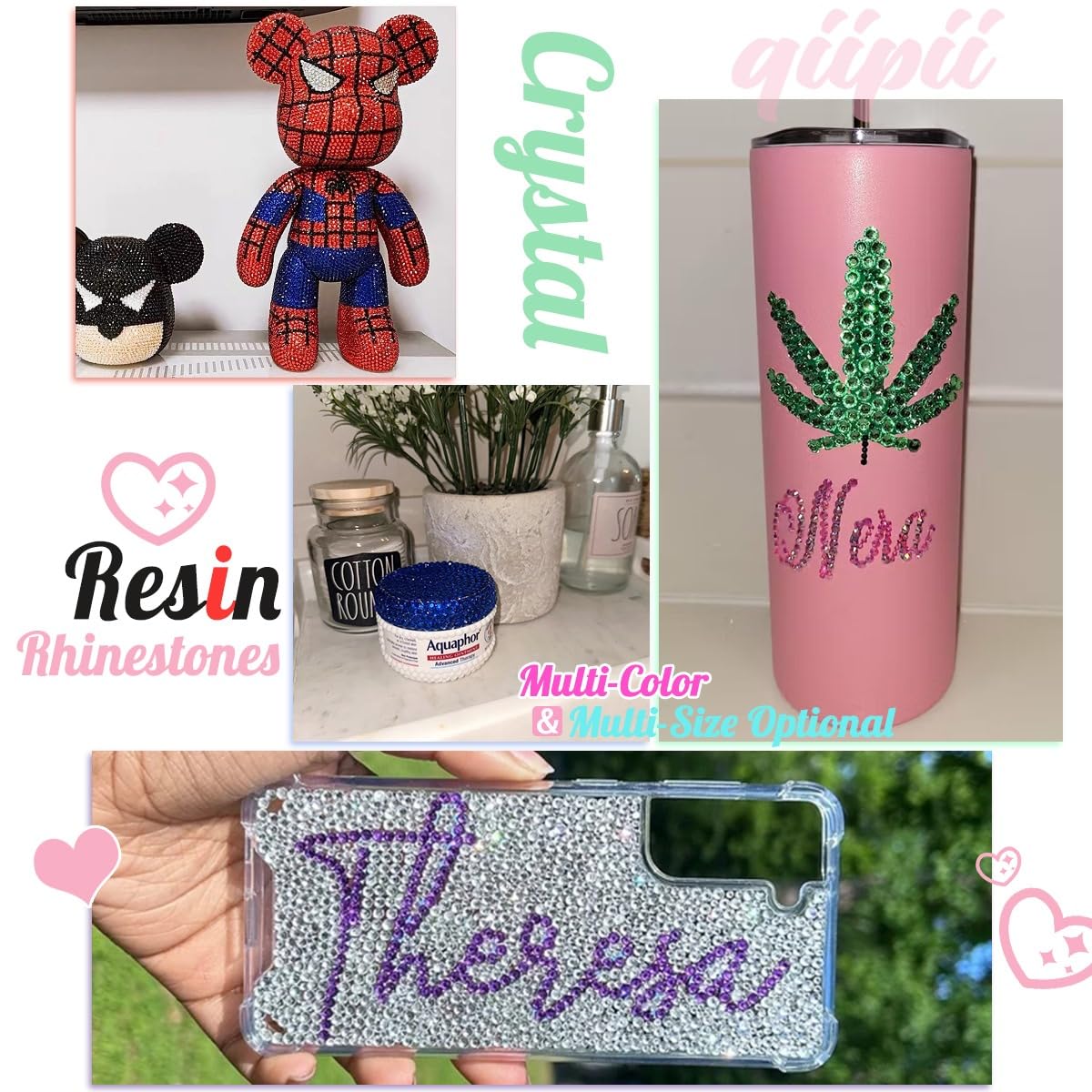 16000PCS Light Purple Crystal Resin Rhinestones for Crafting 3mm 4mm 5mm Flatback Stones Non-Hotfix Diamonds Crystals Gems Charms for Nails Face Eyes Makeup Tumblers Bottles DIY Crafts Clothes