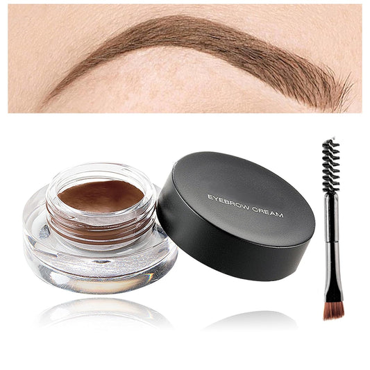Eyebrow Pomade Cream,Brow Pomade Gel Naturally Long Lasting Waterproof,Delicate and Smooth Eye Brow Makeup Cosmetics with Eyebrow Brush - Light Brown