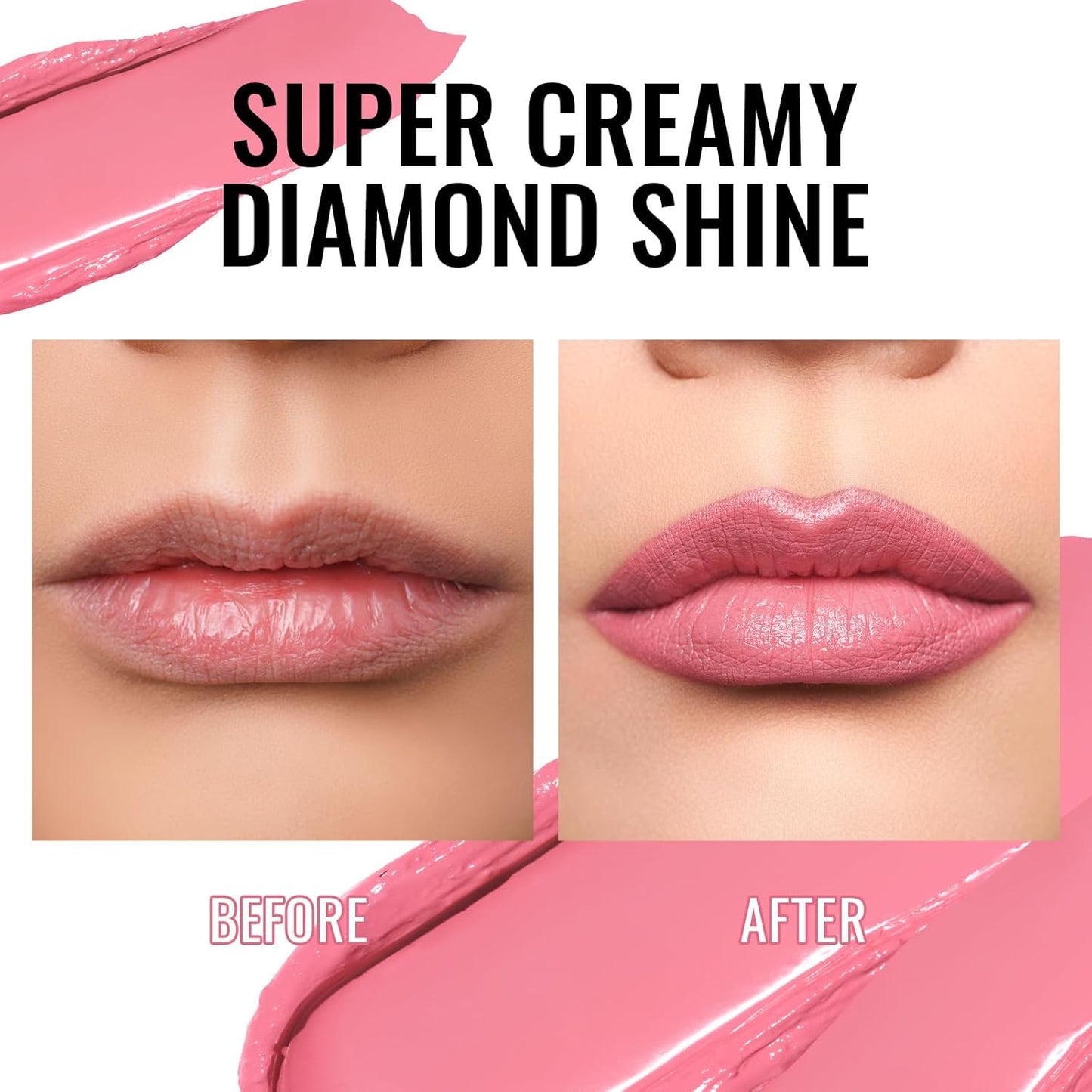 Oulac Infinity Moisture Shine Lipstick - High Shine Shimmery Finish, Super Creamy Texture, Medium to High Coverage - Gluten Free, PG10 Pink Moon