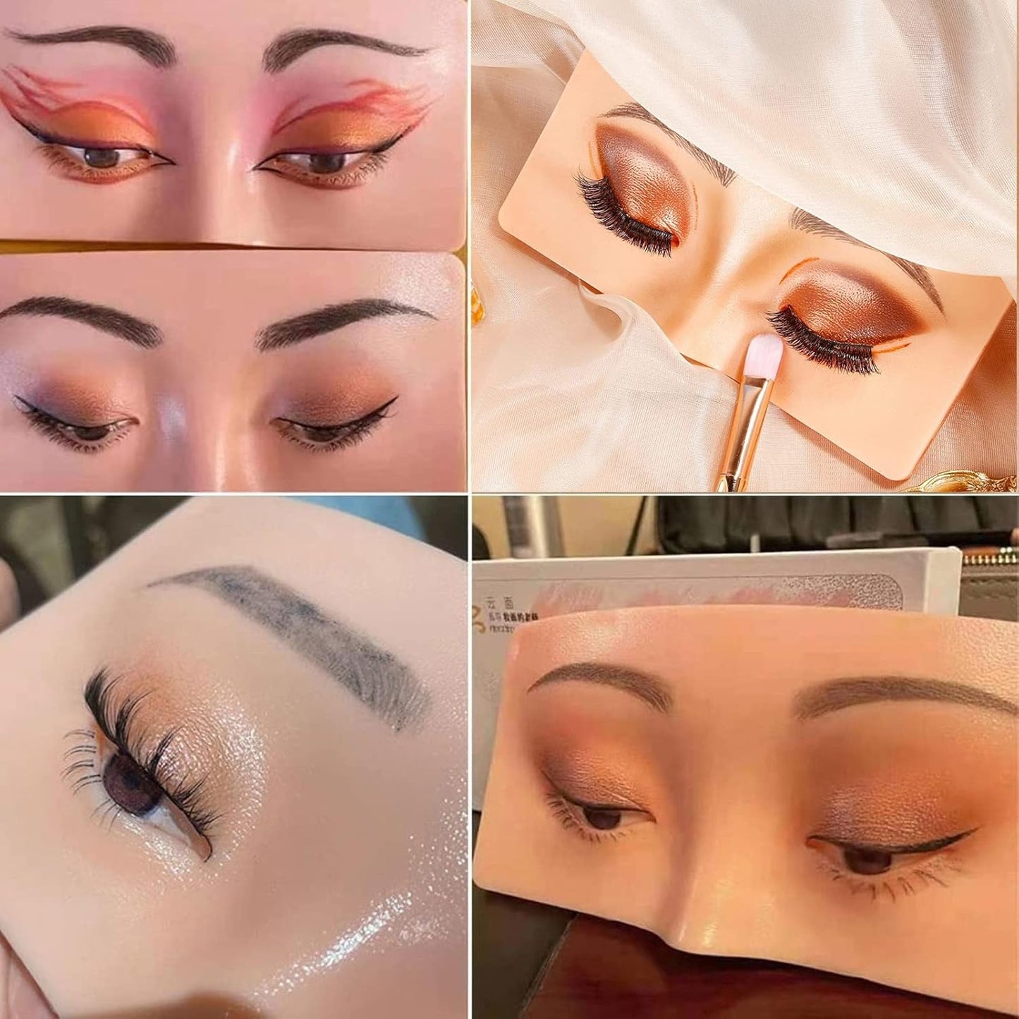 Makeup Practice Face, The Perfect Aid to Practicing Makeup, Silicone Makeup Face Practice Board, Eye Makeup Practice Face, Bionic Skin Makeup Practice, for Professional Enthusiasts-A