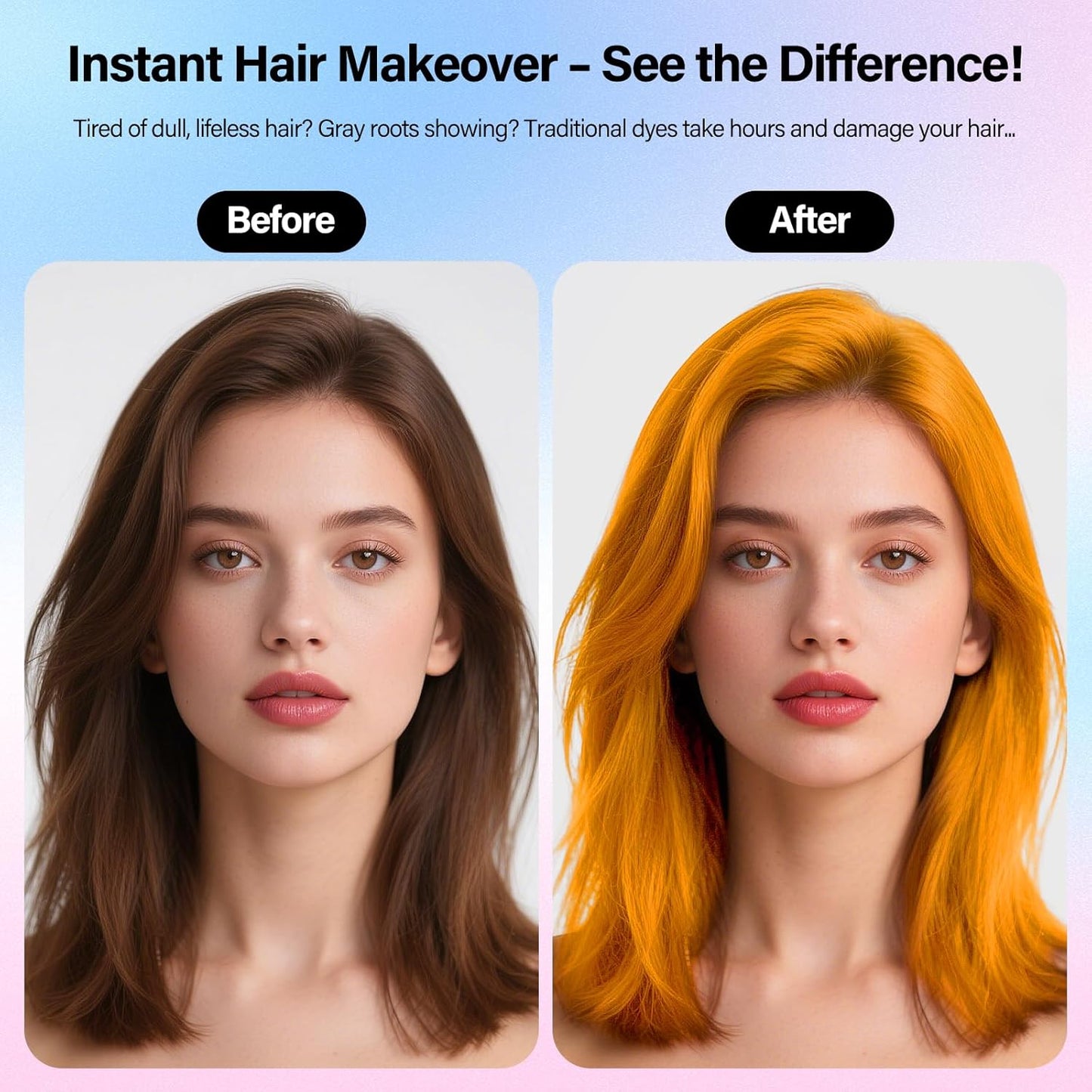 Temporary Hair Color Spray For Women Kids Men, Washable Temporary Hair Dye Spray One Day Hair Color Wax Non-Sticky For Cosplay Party DIY, Christmas Party, Halloween Crazy Hair Day (Gold, 4.06 oz)