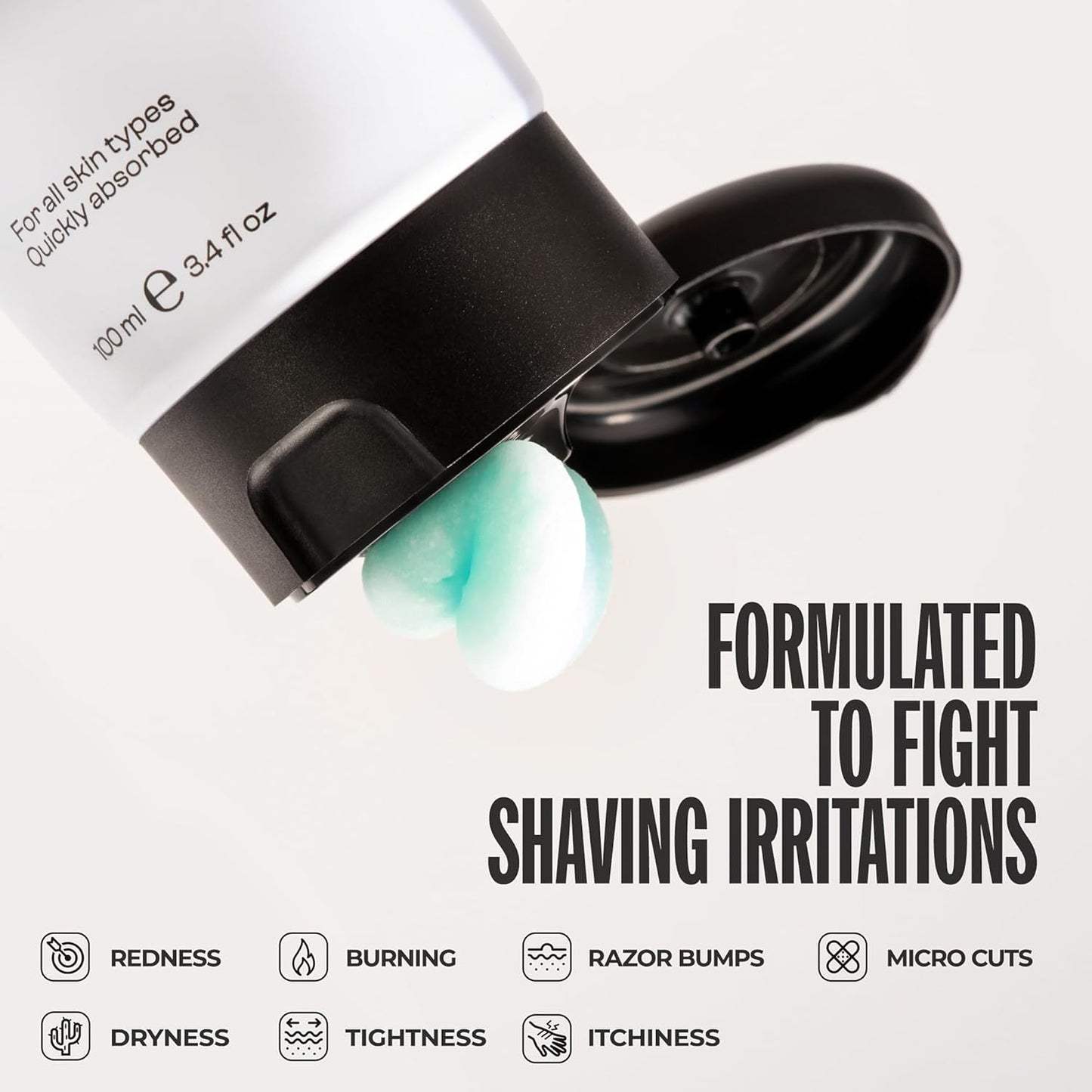 Men Rock After Shave Sorbet - Face Moisturizer - Soothing Aftershave for Men - Mens Skincare Products - Post Shave Balm - Face Lotion - 3.4 oz