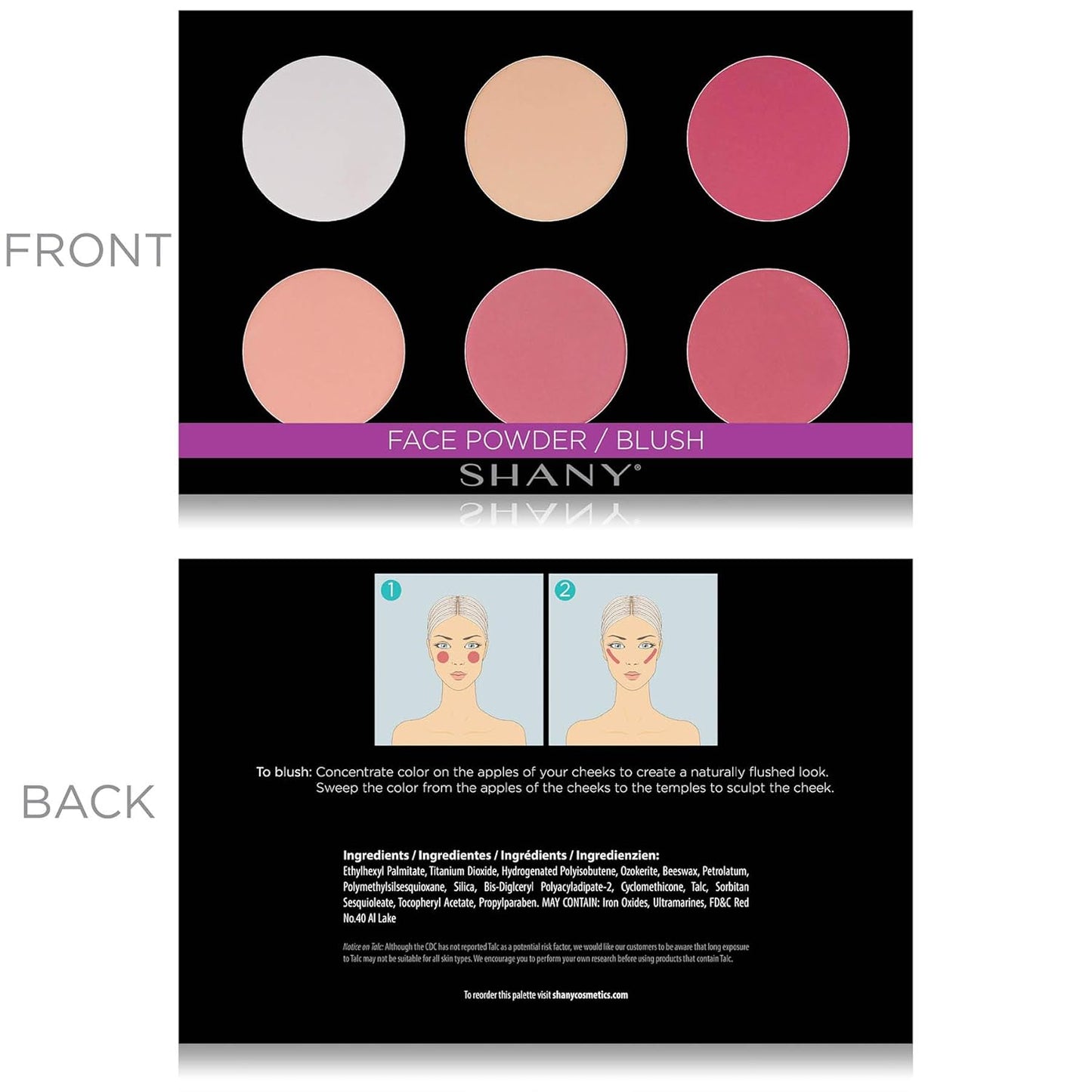 SHANY Cosmetics Shimmer & Matte Blush/Highlighter Face Palette - Layer 4 - Refill For The 6 Layer Mini Masterpiece Collection Makeup Set, Highlighter