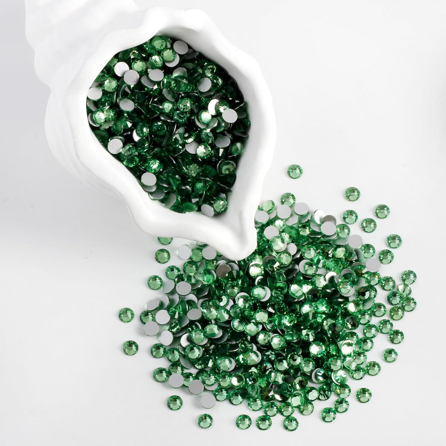 3000 PCS SS10 Flatback Rhinestones,12-Facet Diamond-Cut Glass Gems for Nail Art,Clothing,DIY Crafts,Glue-On Decoration Stones with Silver Backing,Peridot