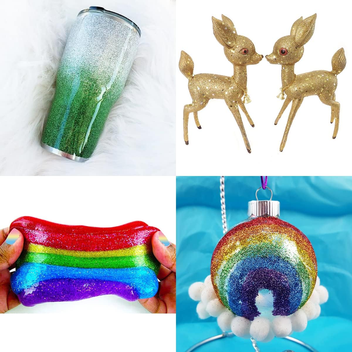 100g/3.5oz Pack Iridescent Rainbow Fine Glitter for DIY Craft, Epoxy Resin, Tumbler Making, Festival Decor, Makeup, Body, Eye, Nail Art (Iridescent Light Blue)