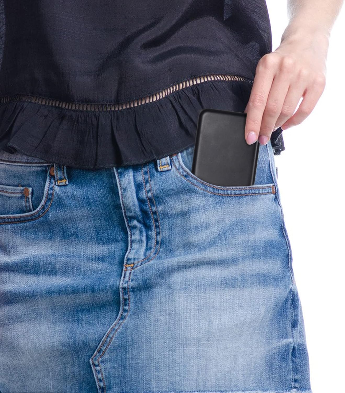 wobsion Small Mirror with Lights,LED Compact Makeup Mirror,1x/3x Mini Travel Mirror with Magnification,Portable Hand Held Mirror for Purse,Pocket,Gifts for Girls,Black