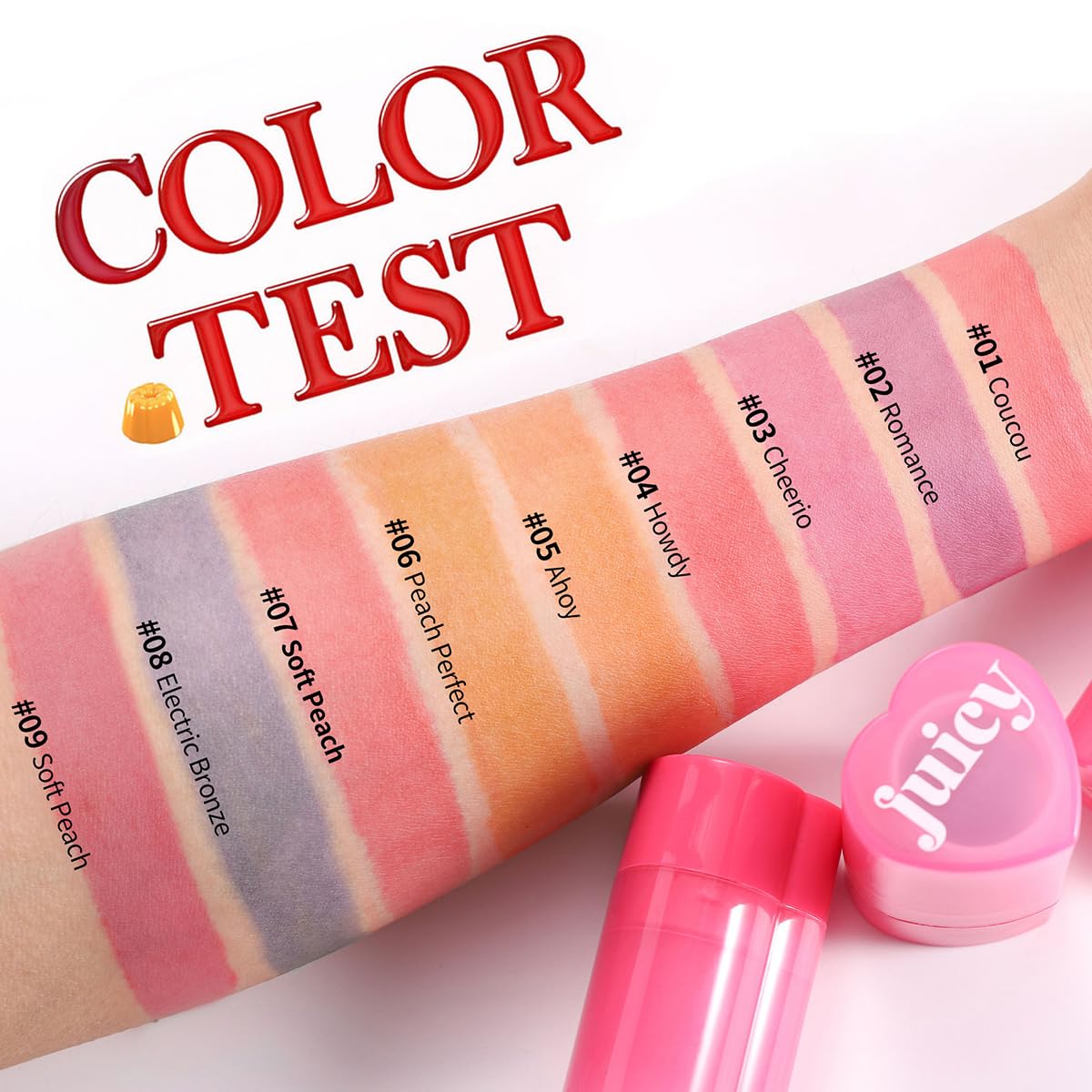 Cooling Water Jelly Tint Stick，Multi-Use Juicy Love Blush, 3-In-1cheek Blush & Eyeshadow & Lip Tinted Long-Lasting Moisture Stick，Bouncy Jelly Texture，Creates A Moist Watercolor Effect (#05, 0.32oz)