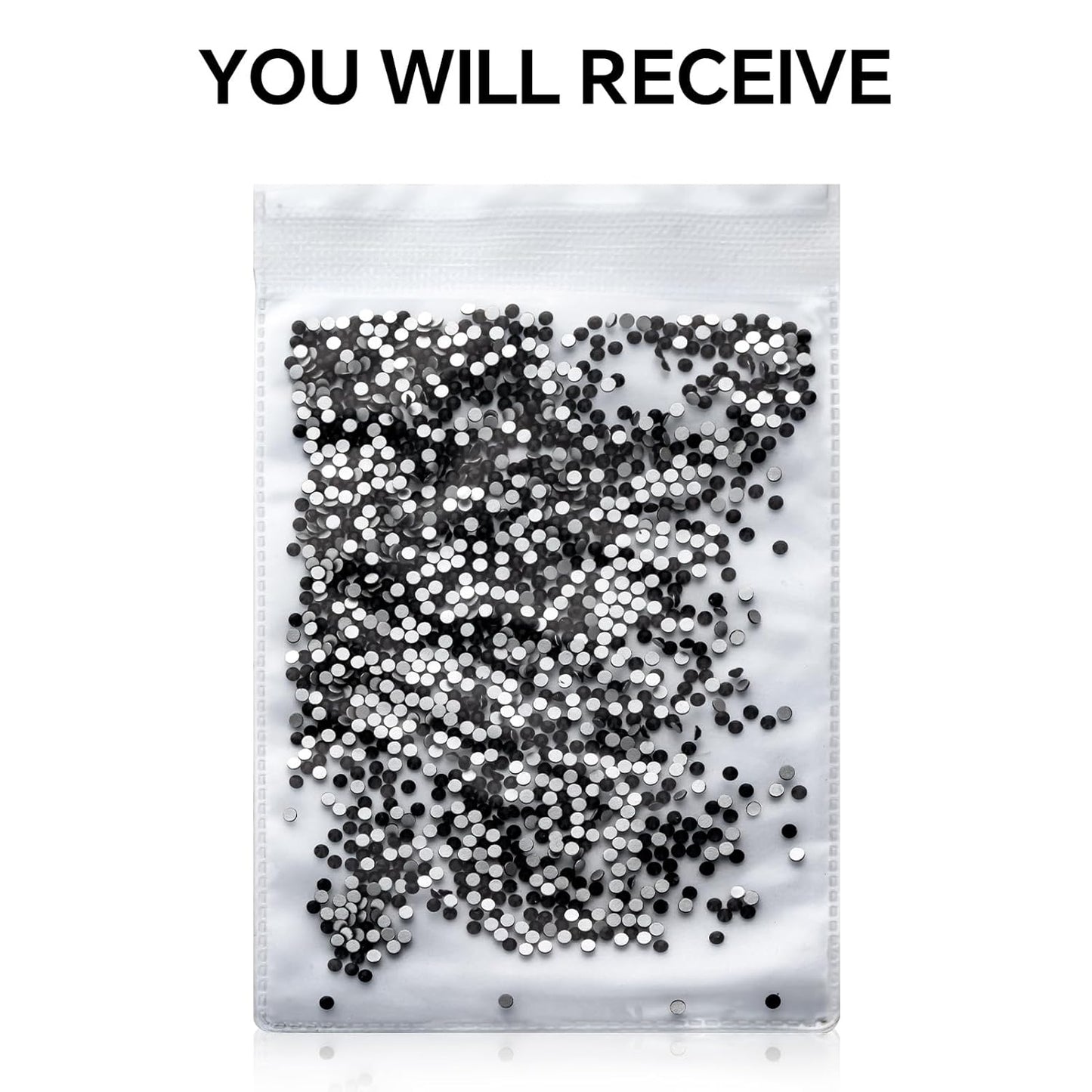 3000Pcs Black Crystal Rhinestones,Glass Flatback Rhinestones Mini Gemstones for Nail Face Makeup Art Crafts Clothes Decoration -(SS10,2.8mm,Black)