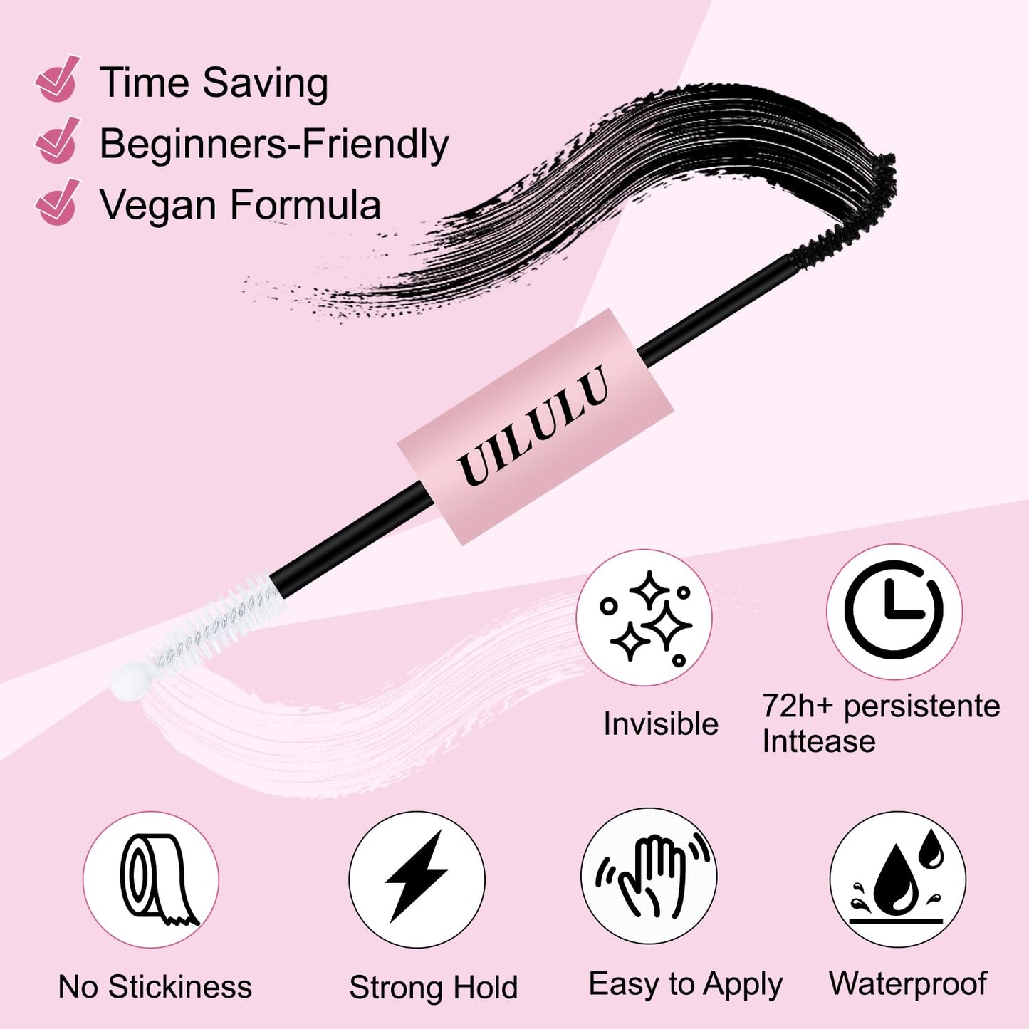 Lash Bond and Seal - 2-in-1 Lash Glue (5ml) & Sealer (5ml) for DlY Lash Extensions at Home, Waterproof Eyelash Adhesive for Cluster& Individual Lashes, Black Bond Eyelash Glue with Strong Hold