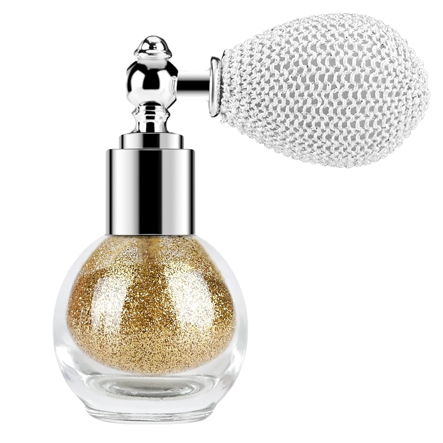 KYDA Highlighter Powder Spray, High Glossy Shimmer Sparkling Powder for Face and Body Glitter Makeup, Body Glitter Spray, Golden