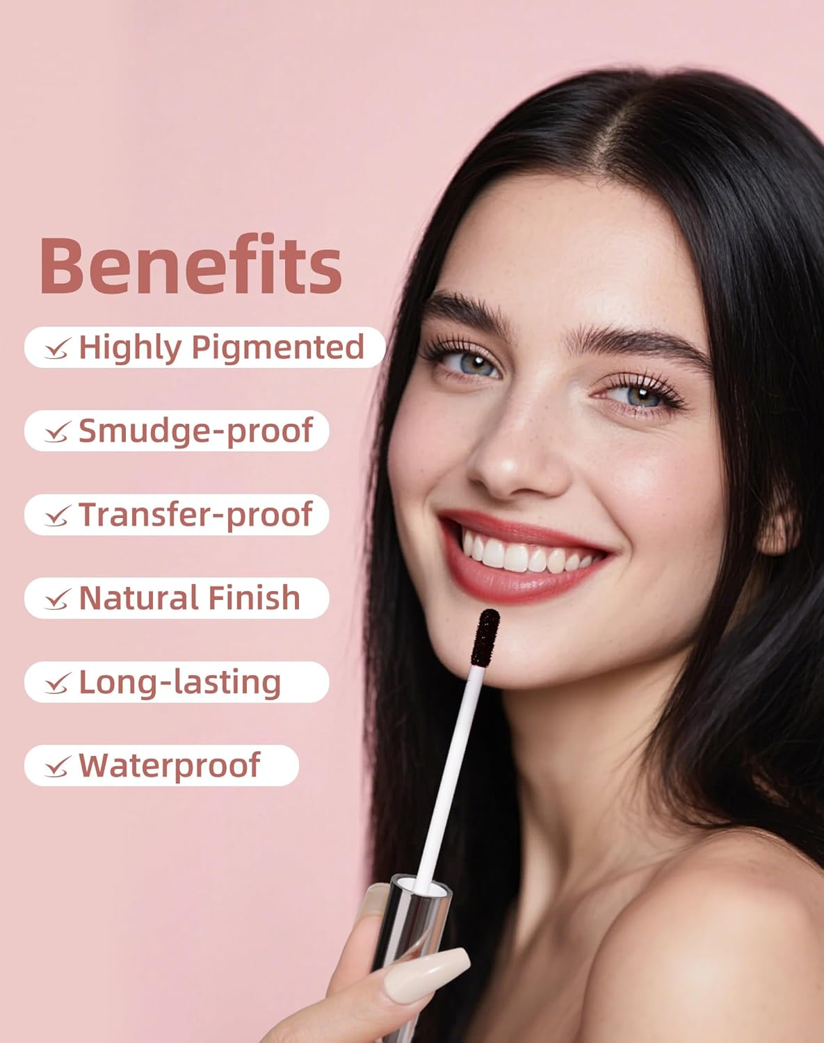 KIMUSE Peel Off Lip Stain, Long Lasting Lip Stain Peel Off with Tweezer, Waterproof Lip Liner Stain, Transfer-Proof, Highly Pigmented Color, Matte Finish