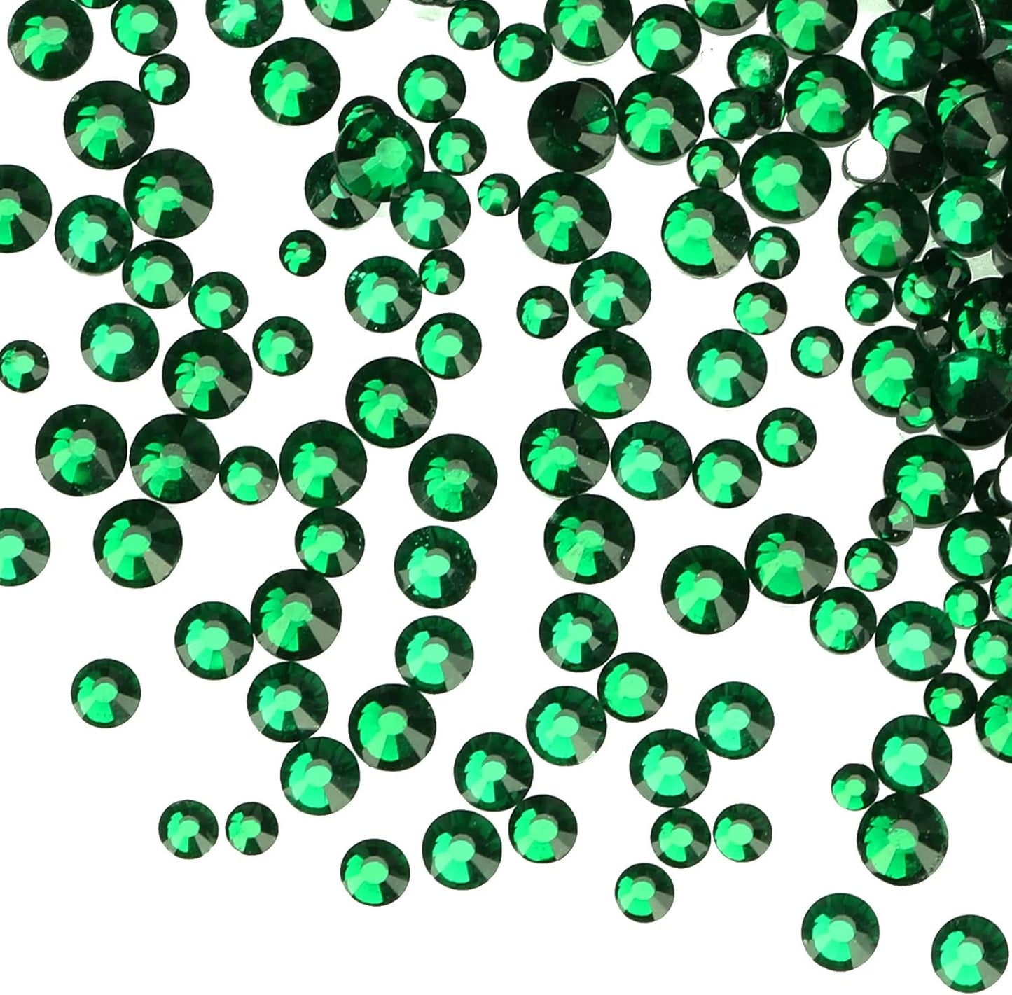 3456pcs Flatback Rhinestones Glass Charms Diamantes Gems Stones for Nail Art 6 Size ss4~ss12 Dark Green