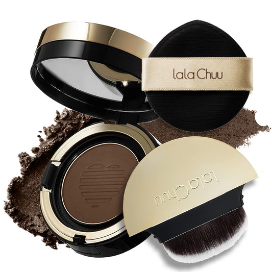 LALACHUU Hairline Powder, the revolutionary solution for concealing hair loss instantly, Root Touch Up for Women & Men with Master Brush. Stain Proof for 100 hours 0.52 Ounce (Light Brown)