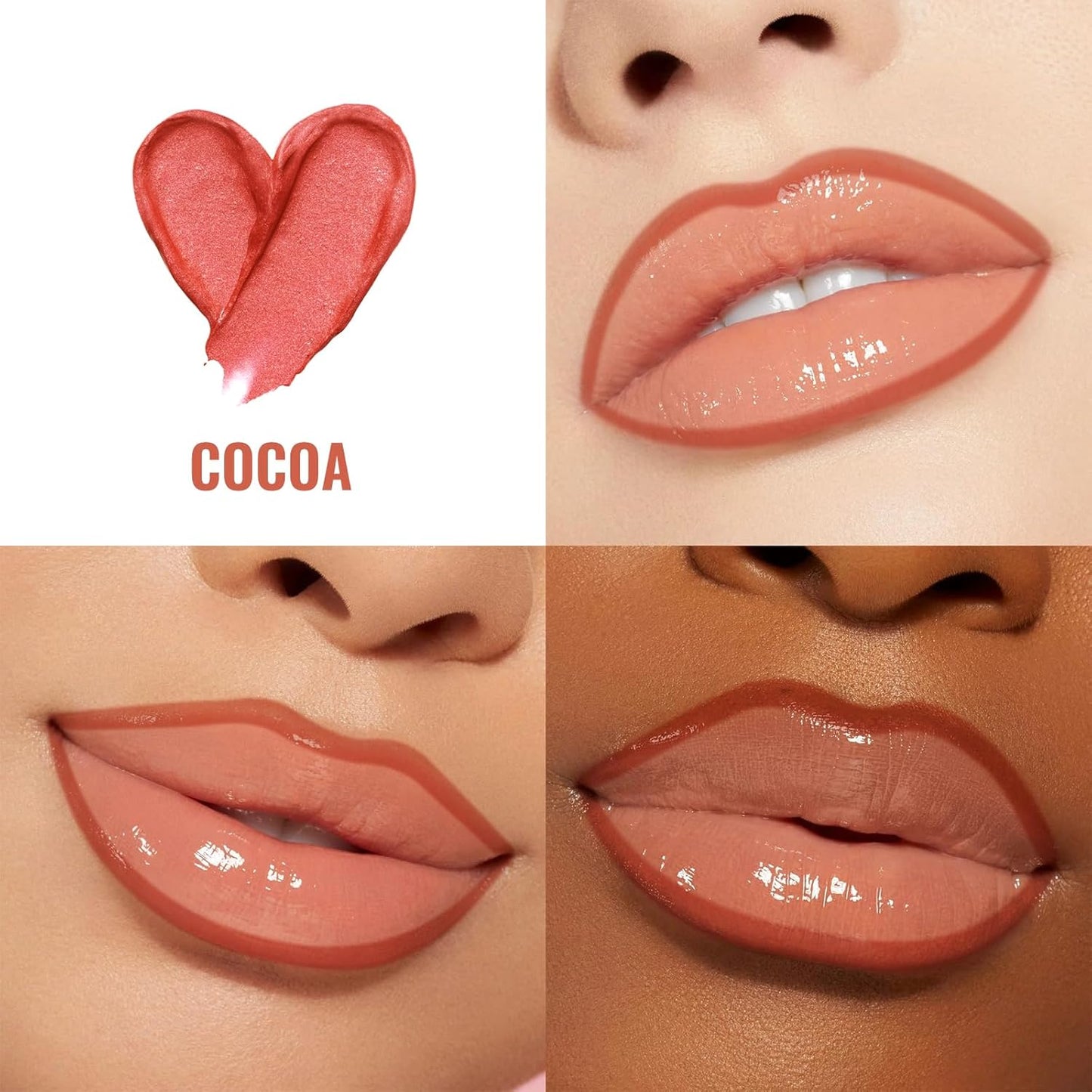 Lip Stain - Lip Liner Stain, Long Lasting Peel Off Lip Stain, Natural Peel Off Lip Liner Stain with Tweezer, Easy to Use, Waterproof, Smudge-proof, Transfer-proof, Cocoa