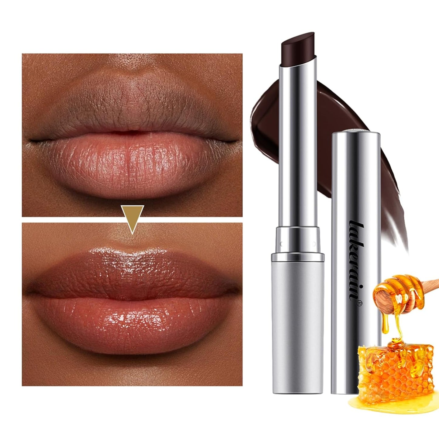 Honey Lipstick Tinted Lip Balm - Sheer Hydrating Lipstick for All Skin Tones - Moisturizing Lip Color, Nourishing Lip Balm with a Hint of Natural Black Cherry Tint