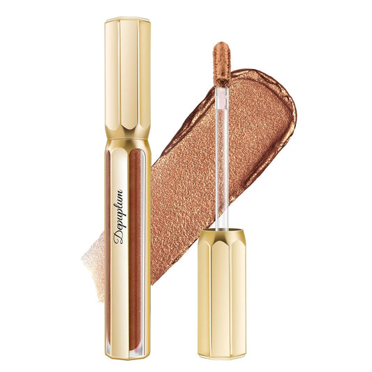 Brown Lipsticks for Women Metallic Lipstick Long Lasting Non Stick Cup Lip Gloss, Shimmer Lightweight Hydrating Full Coverage Lip Color, DP113 Pleasure