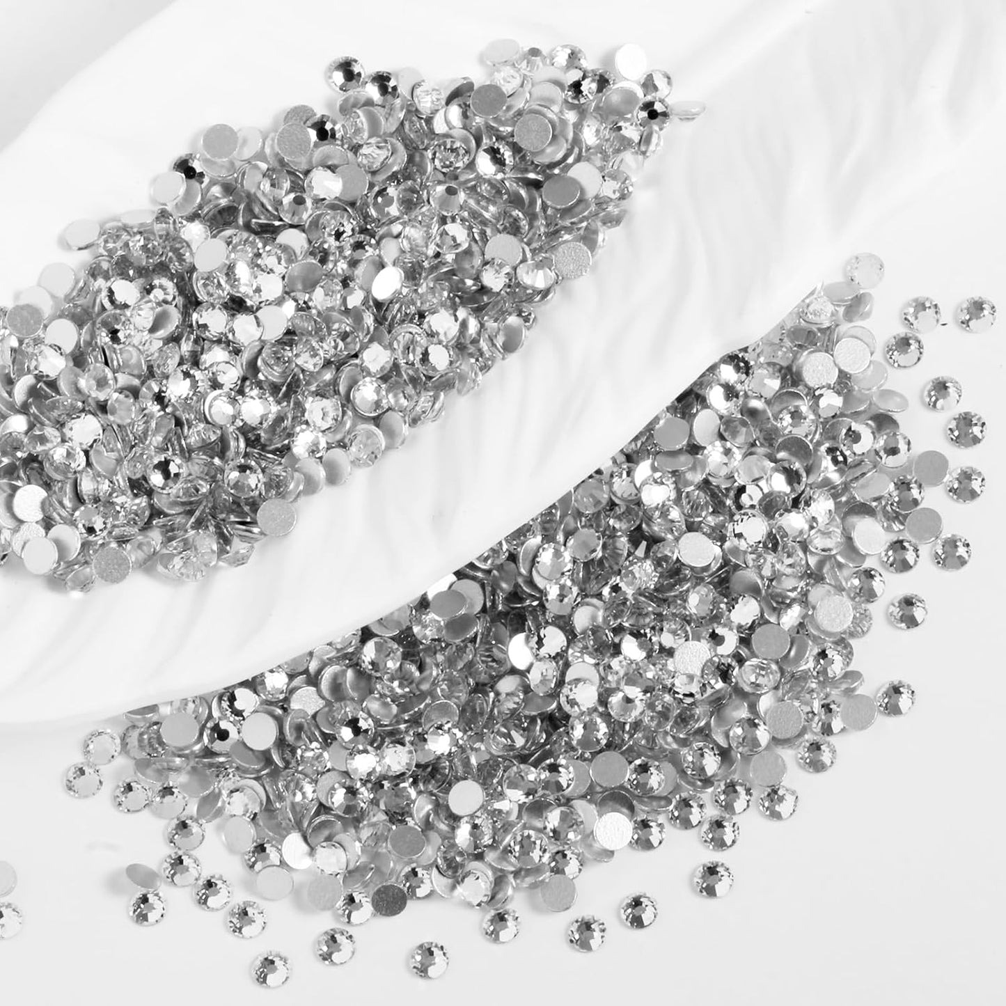 400PCS SS30 Flatback Rhinestones | 12-Facet Diamond-Cut Glass Gems for Nail Art, Clothing, DIY Crafts |Glue-On Decoration Stones with Silver Backing(Crystal)