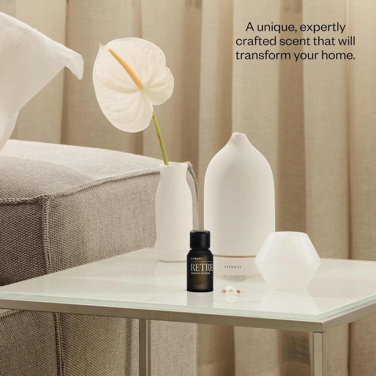 Vitruvi Retreat Restorative Essential Oil Blend100% Pure Grapefruit Palma Rosa and Eucalyptus Oil (0.5 fl.oz)