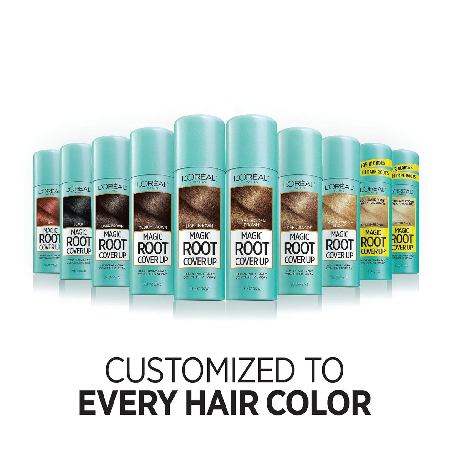 L'Oreal Paris Hair Color Magic Root Cover Up Temporary Colored Concealer Spray for Gray Roots, Lightweight formula, Ammonia and Peroxide Free, Light to Medium Blonde, 2 count