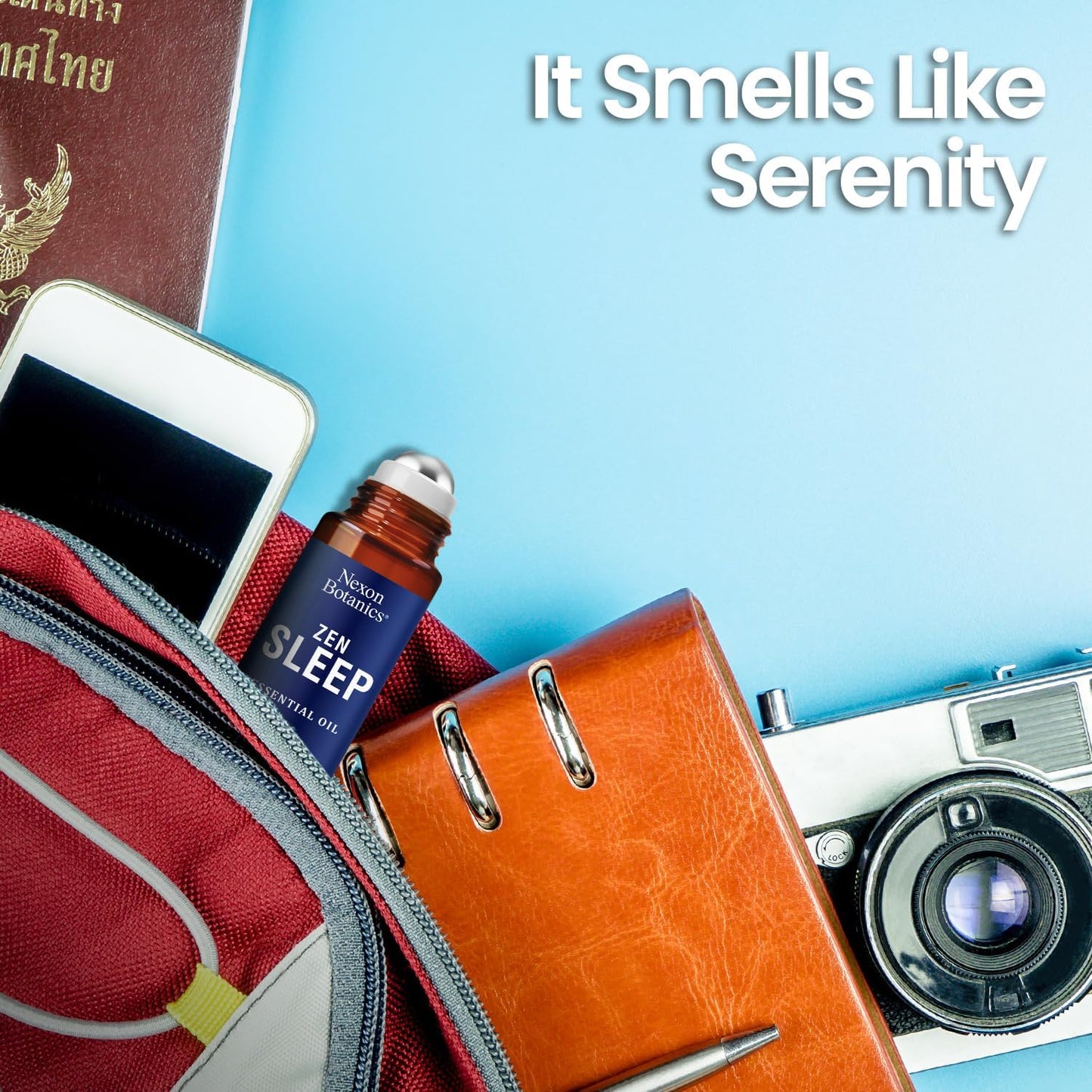 Zen Sleep Essential Oil Roll-On 10 ml - Calming Blend for Serenity & Deep Sleep - Easy-to-Use Roller Ball - Nexon Botanics