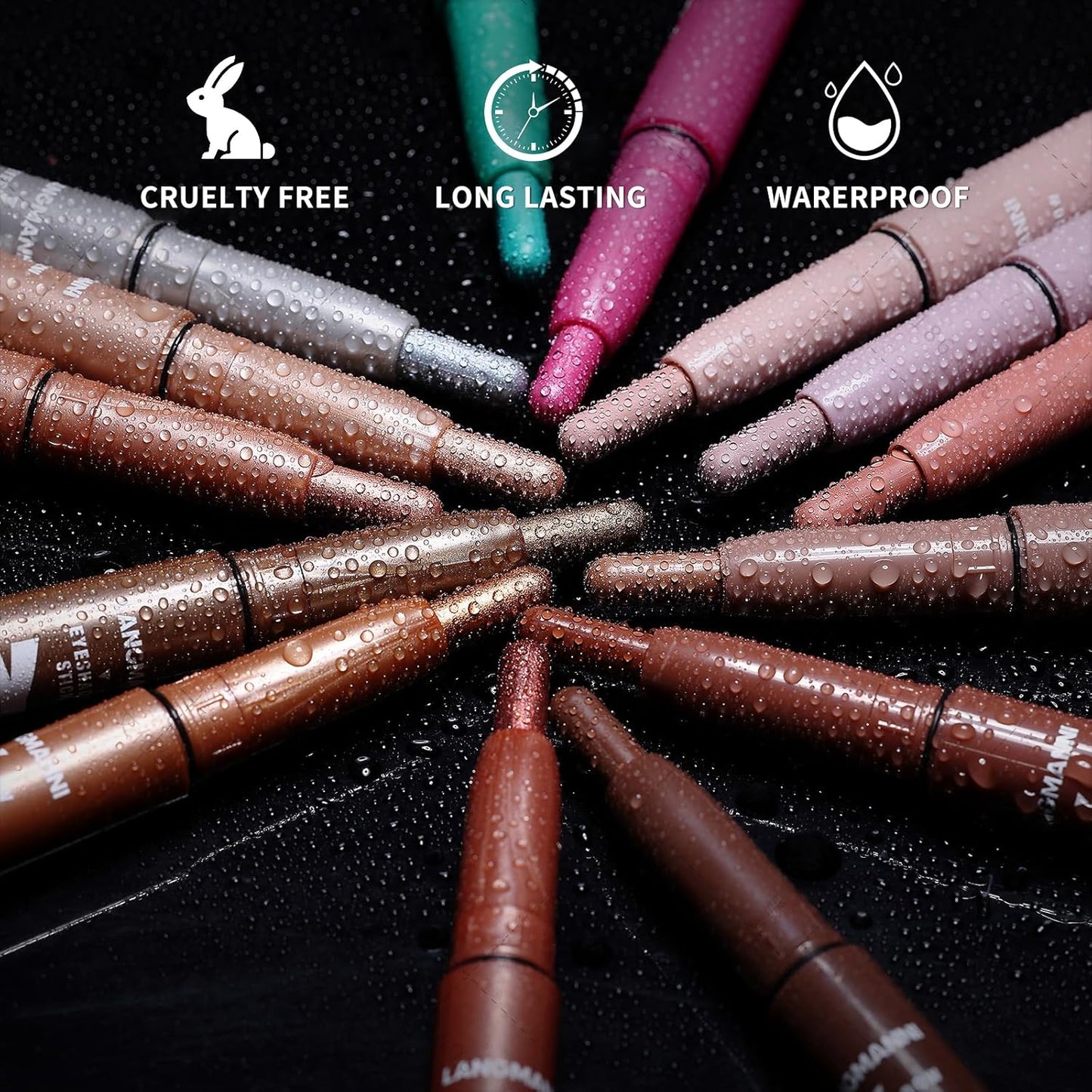 LANGMANNI Eyeshadow Stick, 6 PCS Waterproof Multi-Color Eyeshadow Pen Set, Creamy Long-Lasting Eye Makeup Kit, Natural & Shimmer Shades Contour Stick, Perfect Gifts For Women (#C)