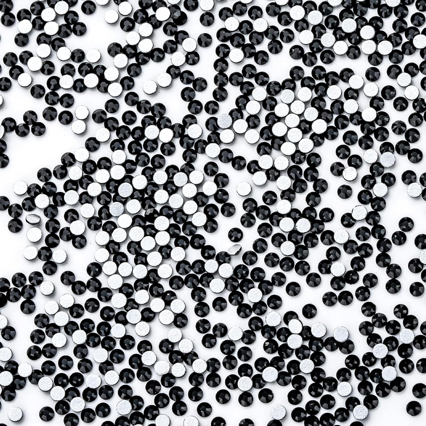 3000Pcs Black Crystal Rhinestones,Glass Flatback Rhinestones Mini Gemstones for Nail Face Makeup Art Crafts Clothes Decoration -(SS4,1.6mm,Black)