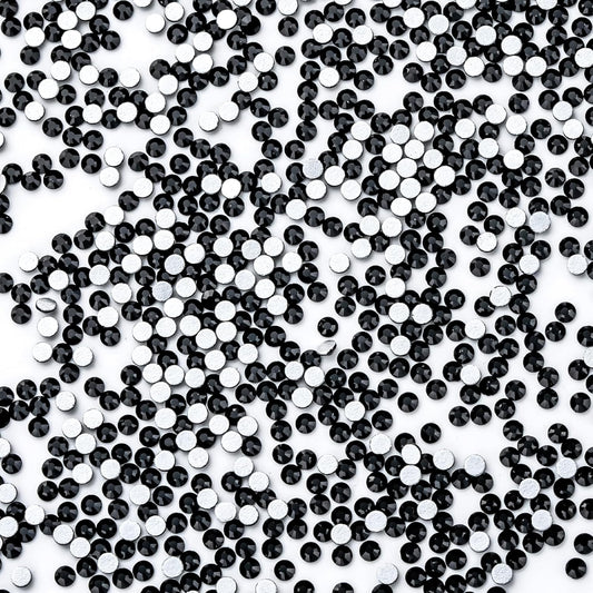 3000Pcs Black Crystal Rhinestones,Glass Flatback Rhinestones Mini Gemstones for Nail Face Makeup Art Crafts Clothes Decoration -(SS10,2.8mm,Black)