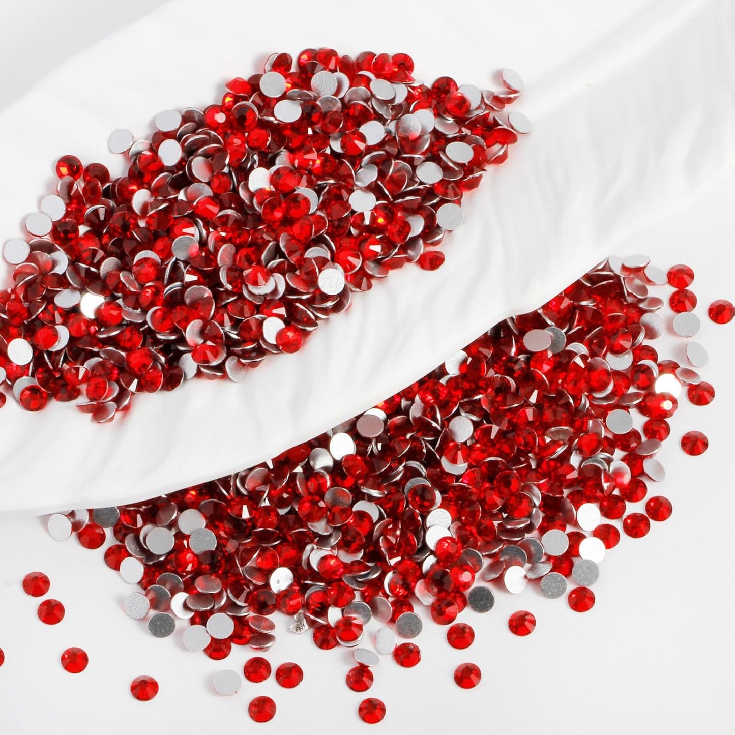 3000PCS SS8 Flatback Rhinestones | 12-Facet Diamond-Cut Glass Gems for Nail Art, Clothing, DIY Crafts |Glue-On Decoration Stones with Silver Backing(Light Siam)