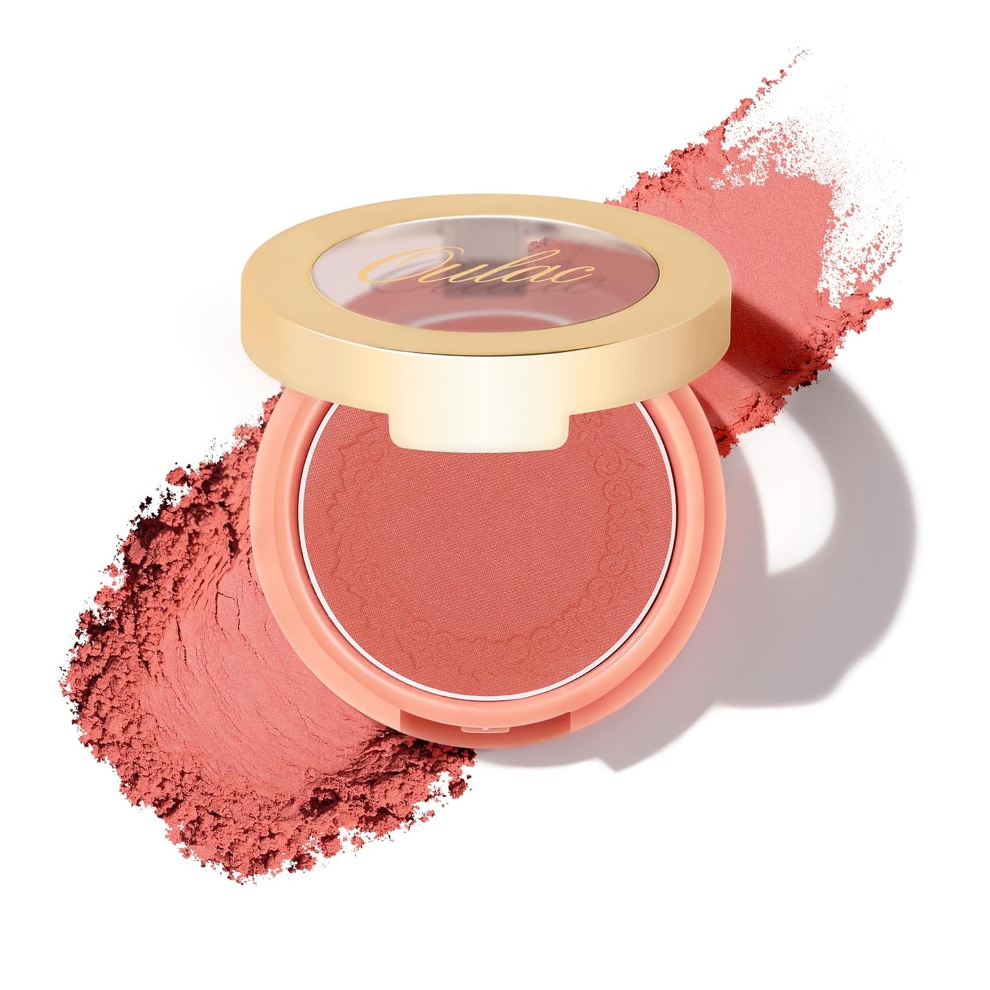 Oulac Blush Face Coral Matte | Pigmented Powdery Cream Blusher Warm Skin Light Medium| Natural Matte | Light Weight&Blendable| Cruelty-Free Blush| 12 Forever Young 4.8g