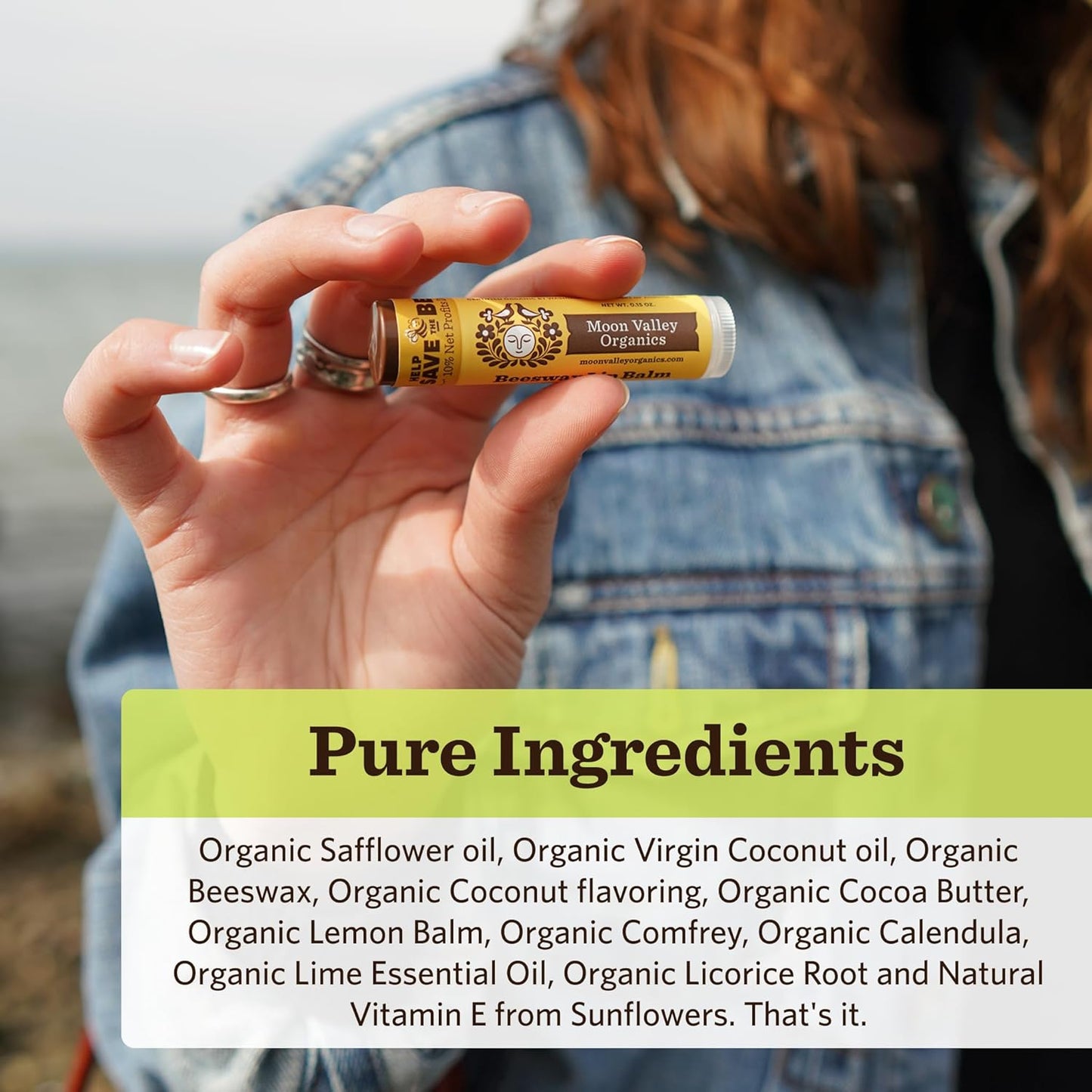 Moon Valley Organics Beeswax Lip Balm for Moisturizing Lips and Cuticles (TROPICAL COCONUT LIME, 1-Pack)