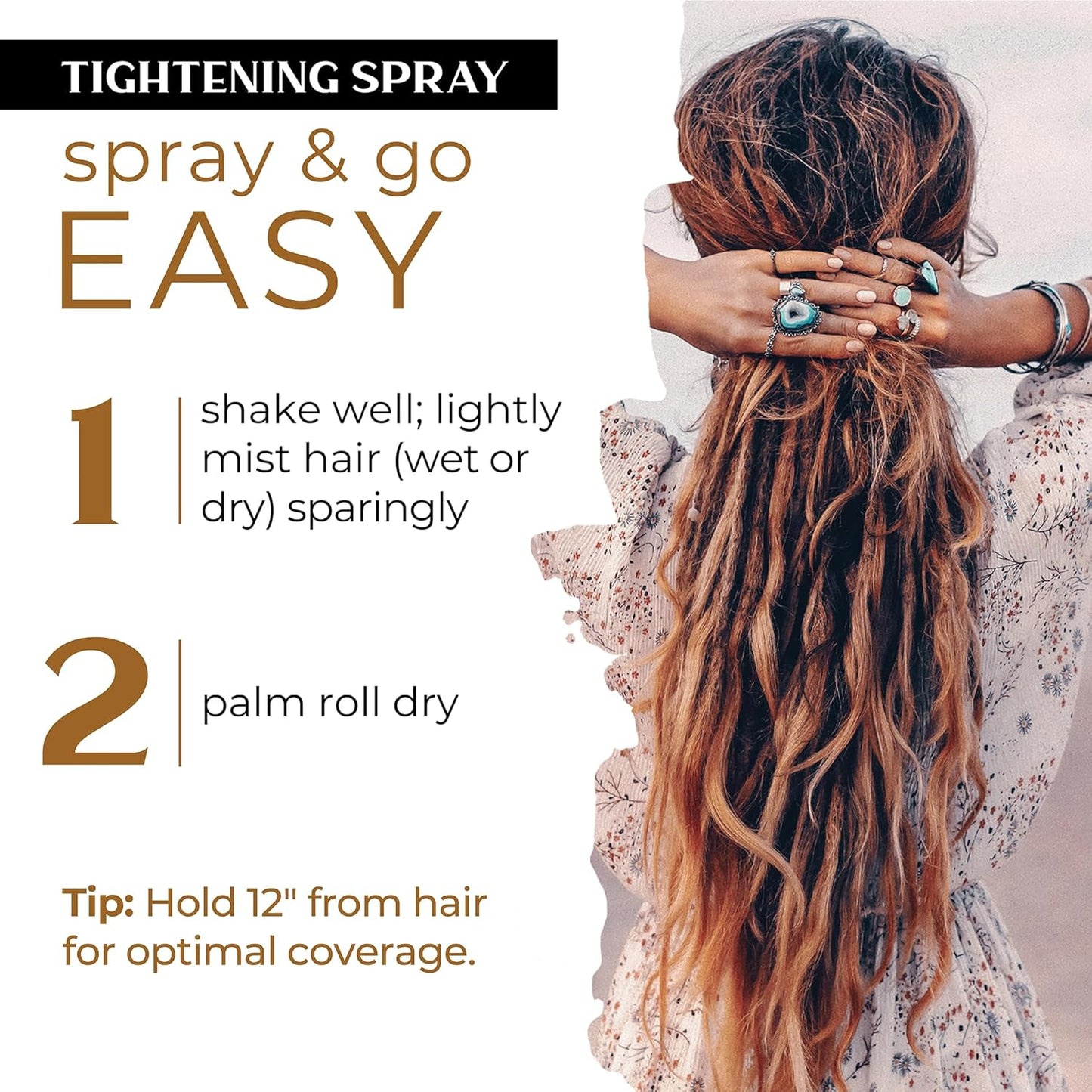 Dollylocks Dreadlock Tightening Spray for Locs - Dreadshop - Strengthen, Tame Frizzy Dreads, Residue-free for Loose Hair, 8oz