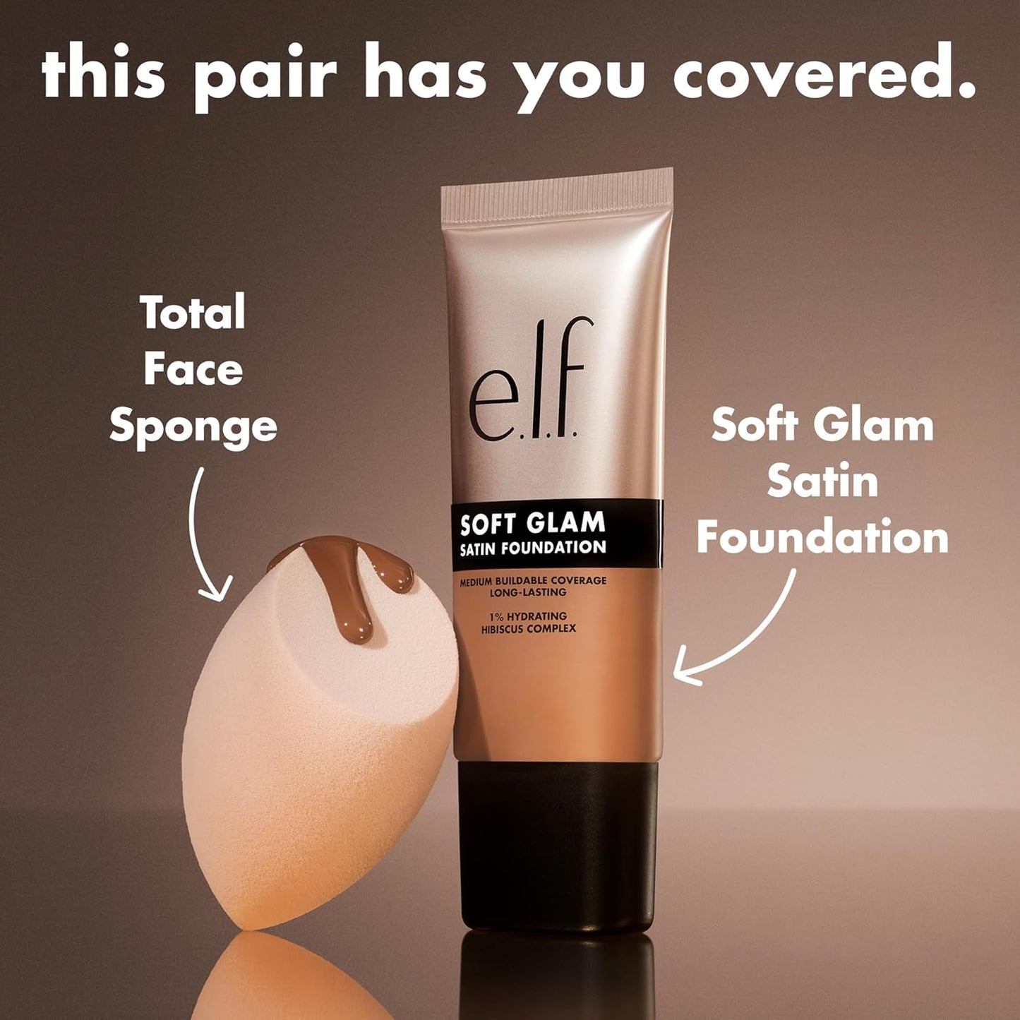 e.l.f. Soft Glam Foundation, Medium Coverage, Long-Lasting & Buildable Foundation For A Smooth, Satin Finish, Vegan & Cruelty-Free, 34 Medium Cool