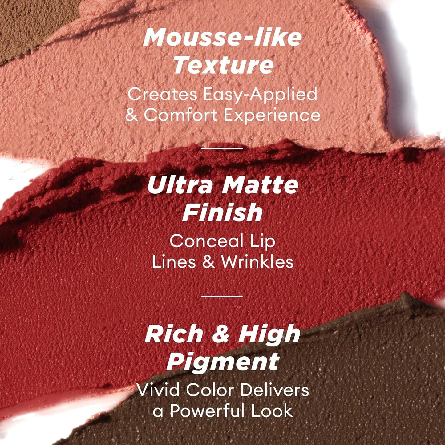 ITY Velvet Matte Finish Lip Stain-Mousse Textured Lip Clay, Conceals Lip Lines, Rich Pigment Lip Tint Lipsticks,2 Pack, 0.14 oz (4g) in Petal, Ruby