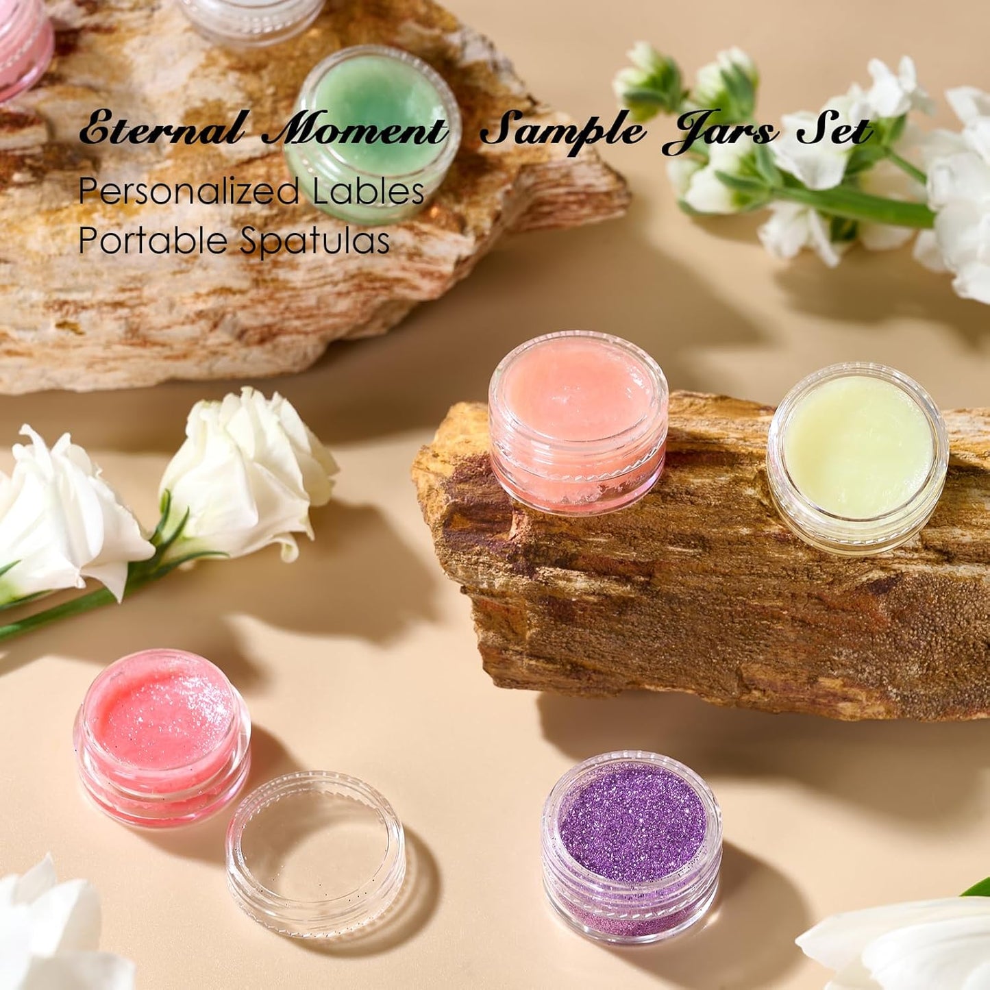 50 Pack 5 Gram 0.17OZ Clear Plastic Containers with Transparent Lids, Small Round Cosmetic Jars Makeup Travel Containers Jar for Cream, Bead, Eye Shadow, Samples, Lotions, Powders, Lip Gloss