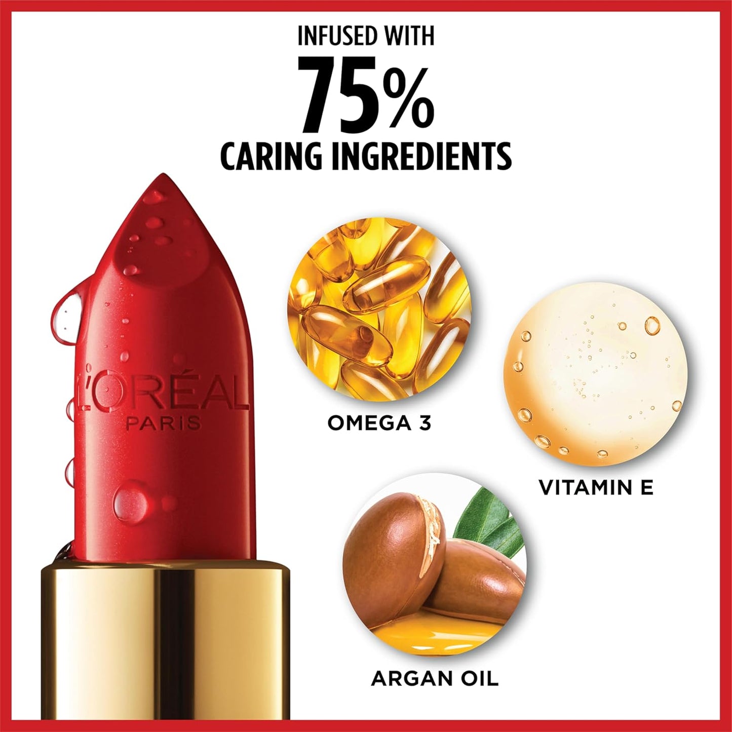 L'Oreal Paris Colour Riche Original Creamy, Hydrating Satin Lipstick with Argan Oil and Vitamin E, British Red , 1 Count