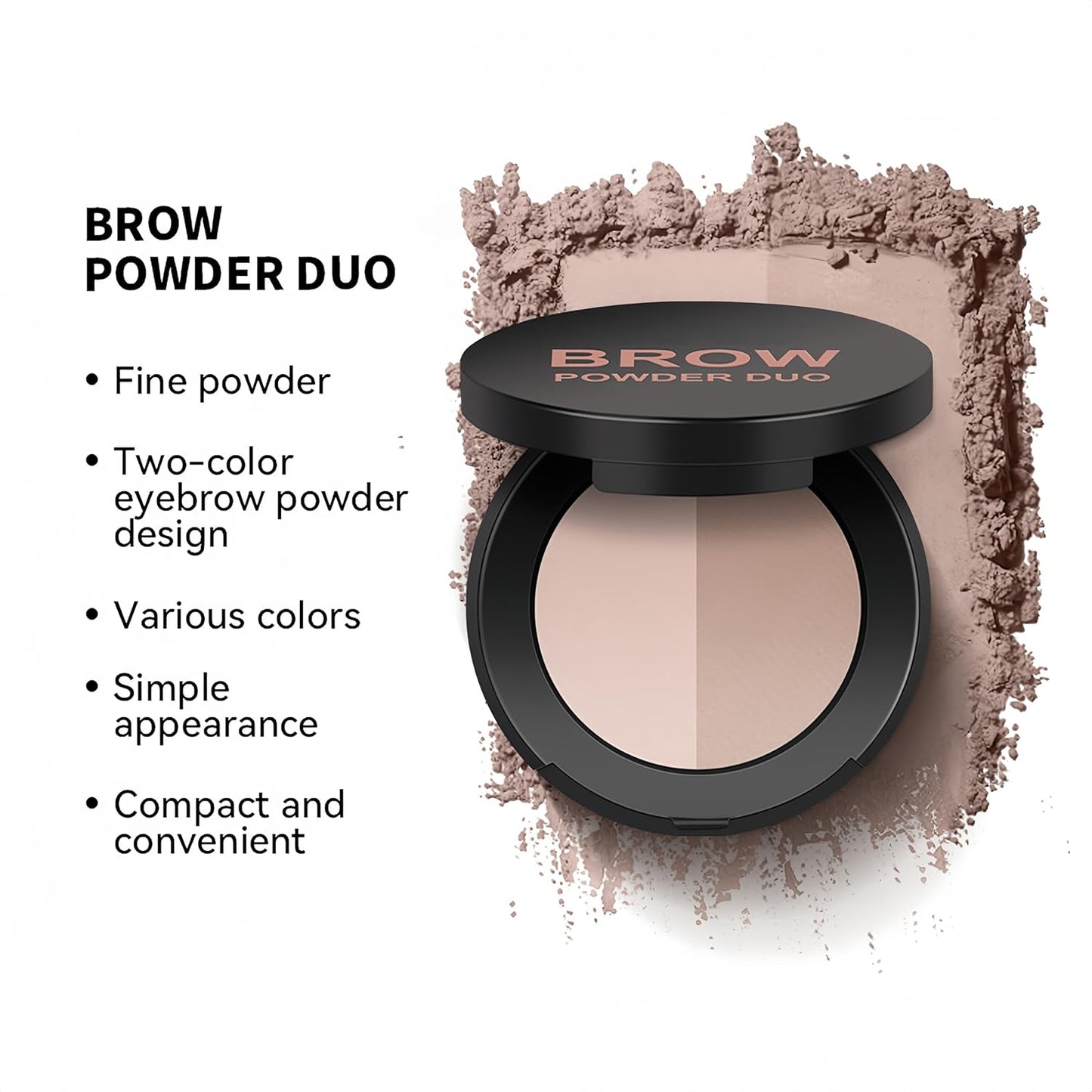 MAEPEOR Brow Powder Duo 6 Colors Natural Smooth Eyebrow Powder Professional Brow Contour Palette for Filler Defined & Sculpt (04 Ash Brown)