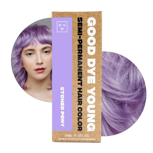 Good Dye Young Semi-Permanent Hair Color, Vegan and Cruelty-Free Purple Hair Dye, Last up to 24 Washes, Non-Damaging Conditioning Hair Color (5FL OZ, Stoned Pony)