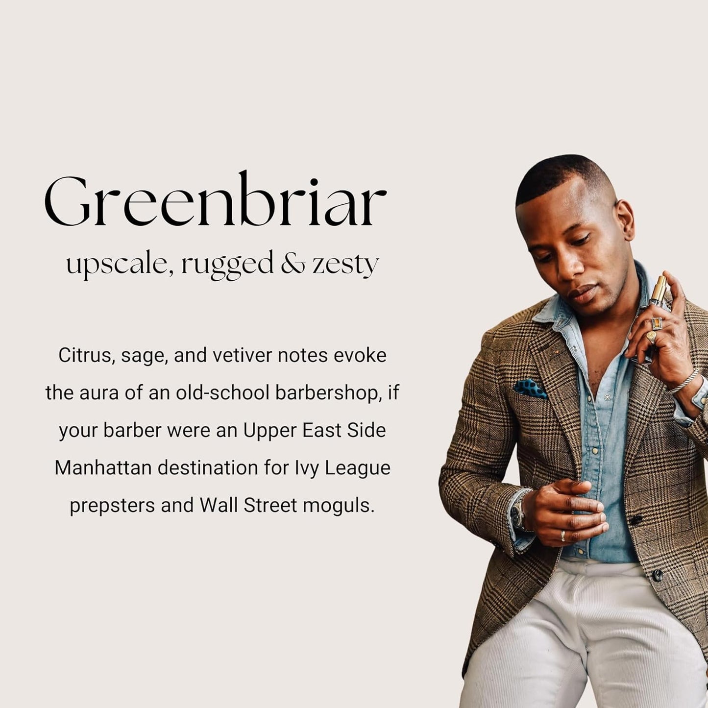 Caswell-Massey Greenbriar Gold Cap After Shave, Soothing Aftershave with Petitgrain, Mandarin & Sage, 3 Fl Oz