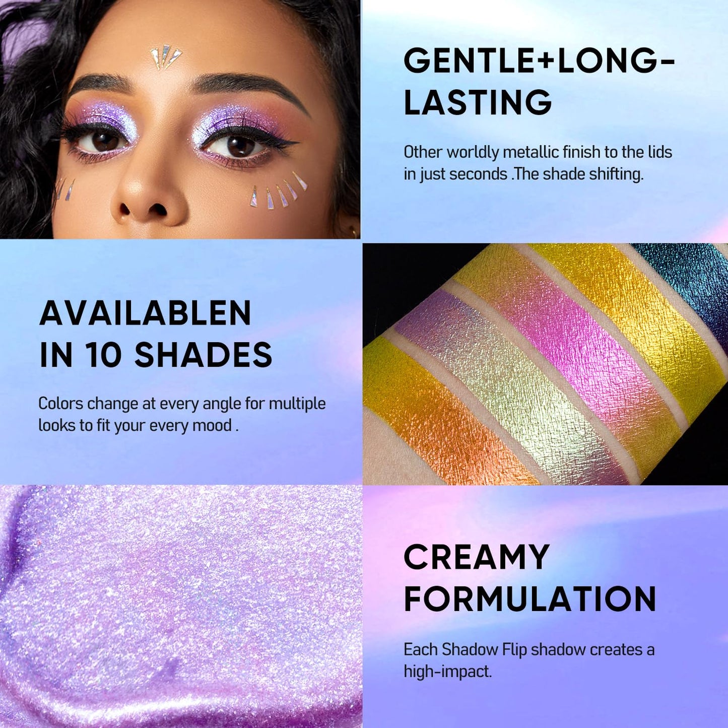 MAKI YIKA Glitter Eyeshadow Gold Liquid Multichrome Eyeshadows Long Lasting Metallic Chameleon Eye Shadow Smudgeproof Holographic Eye Topper Glitters (#7 Bronzer)