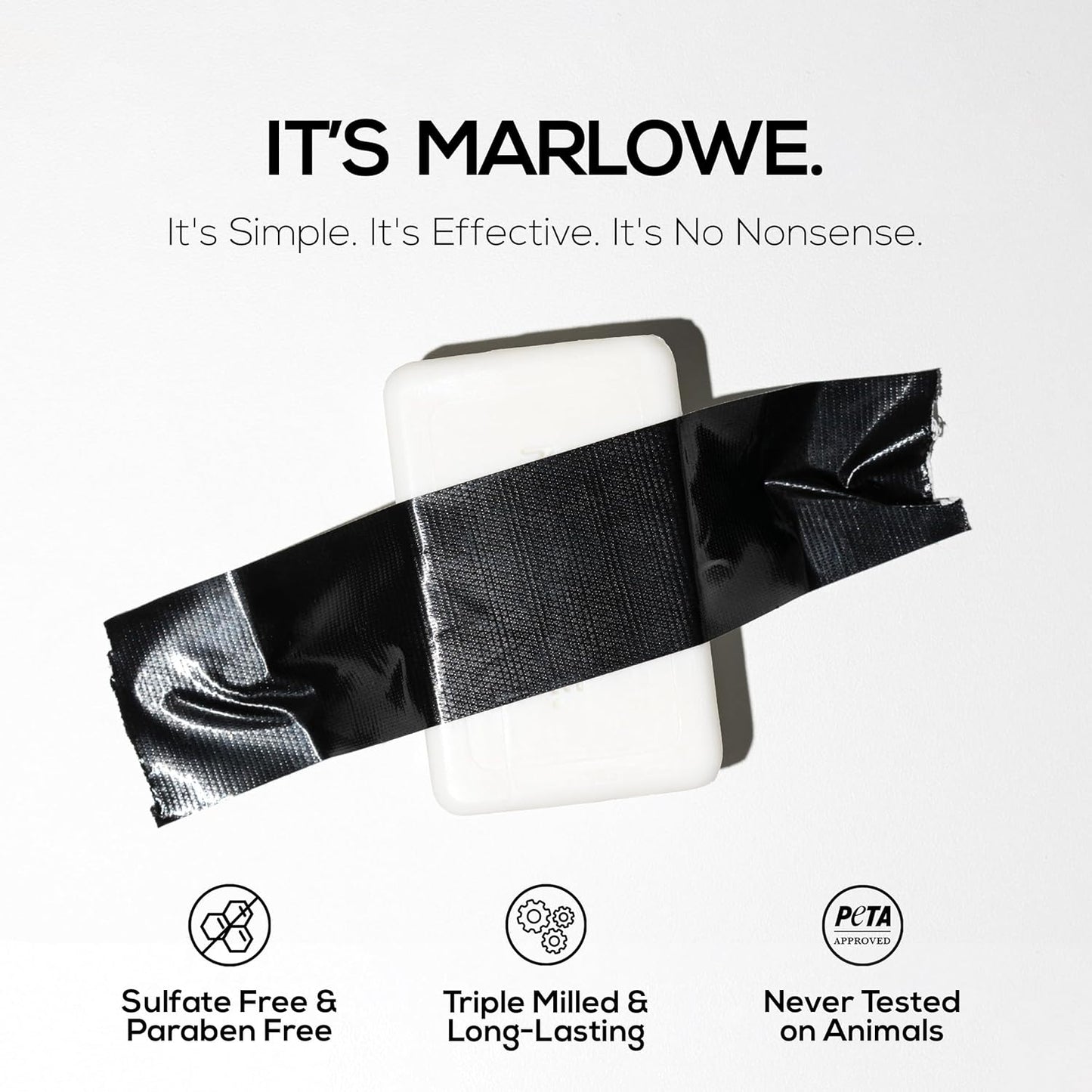 MARLOWE. No. 105 Bar Soap for Men 7 oz (3 Bars) Moisturizing Body Soap, Nourishing & Refreshing with Natural Extracts, Shea Butter, Olive Oil & Green Tea Extracts, Original Sage & Fir Scent