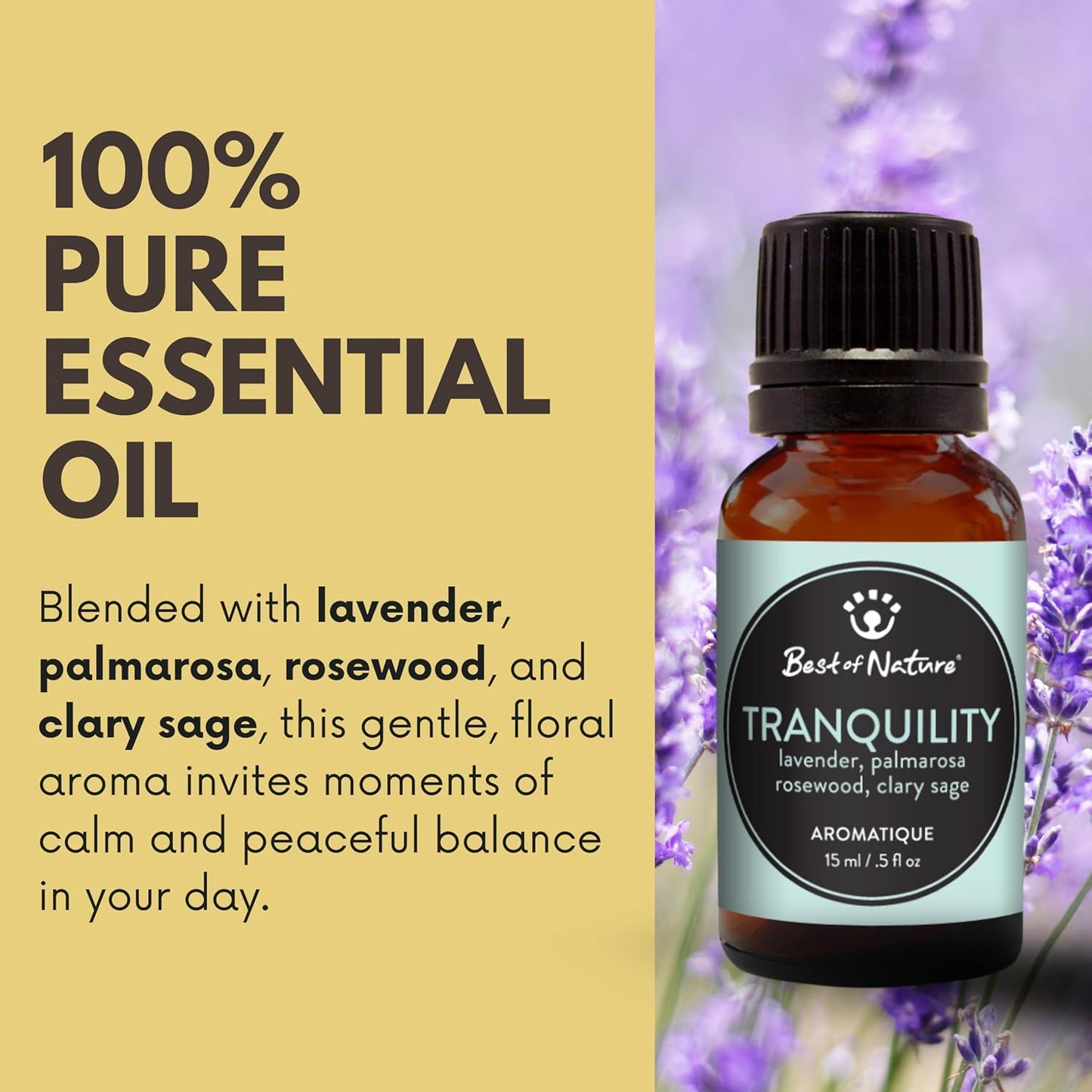 Best of Nature Essential Oil Blend – 100% Pure for Diffuser, Aromatherapy & Relaxation (Tranquility)