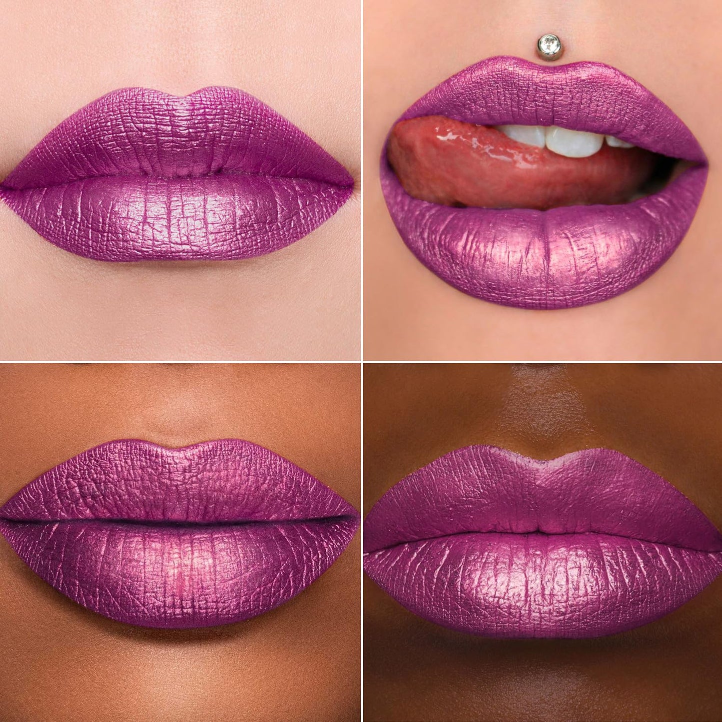 MAKI YIKA Purple Lipstick for Women Metallic Lipsticks Glitter Long Lasting Lipstick No Smudge No Transfer Liquid Pink Lip Gloss (BR07 Promise Me)