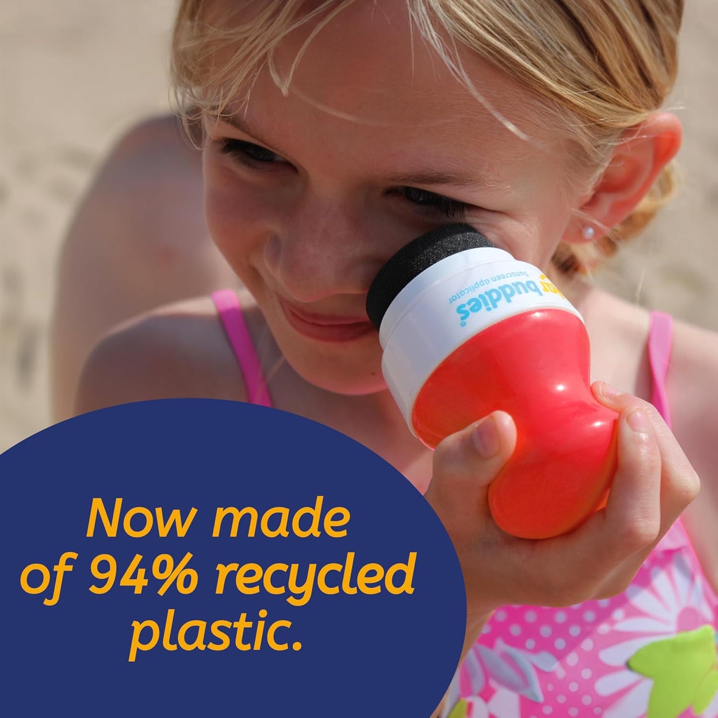 Solar Buddies Bag Bundle & Carabina Clip - Full Red - Refillable Roll on Sponge Sunscreen, Suncream & Lotion Applicator For Kids, Adults & Families - Holds 3.4fl oz, Perfect Size for Travel