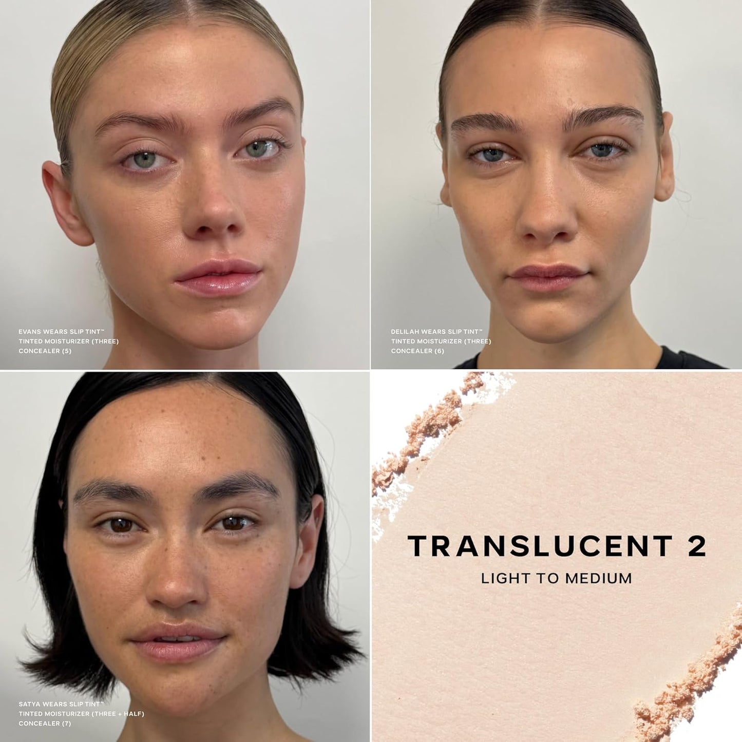 Saie Slip Tint Baked Setting Powder - Translucent Powder for Face Makeup with a Natural-Radiant Finish - Blurs, Brightens & Smooths Complexion - Translucent 2 - Light to Medium (0.24 oz)