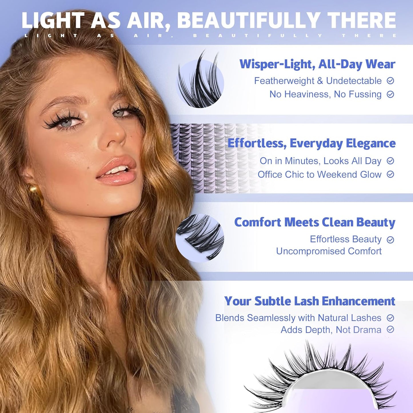 Pawotence Manga Lash Clusters Kit Fairy Eyelash Clusters 8-14mm Natural Lash Extension Kit Individual Lashes Cluster Wispy with Lash Bond and Seal, Tweezers Cluster Eyelash Extensions Kit