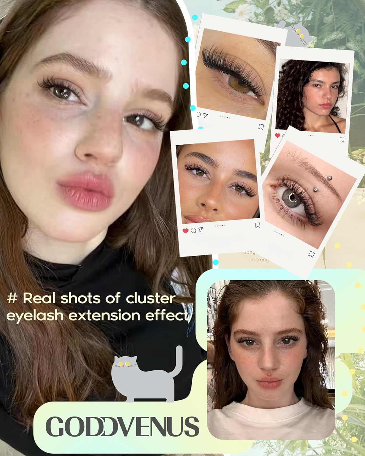 Wispy Lash Clusters Natural Fluffy Cluster Eyelash Extensions 144Pcs Individual Lashes Clusters 10-16mm Eyelashes Clusters for DIY Lash Extensions Weightless & Soft Cluster Eyelashes