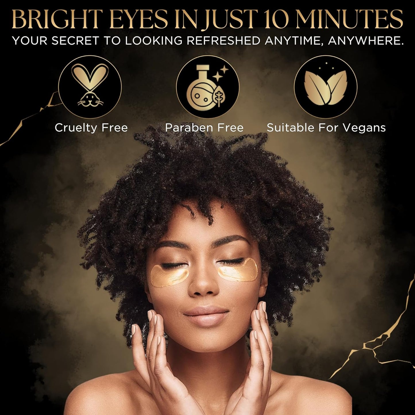 Undereye Mask Patches for Dark Circles, Puffiness & Wrinkles, Gold Eye Mask with Collagen, Caffeine & Hyaluronic Acid, Vegan & Cruelty-Free Eye Patches for Women and Men (24 Pairs)