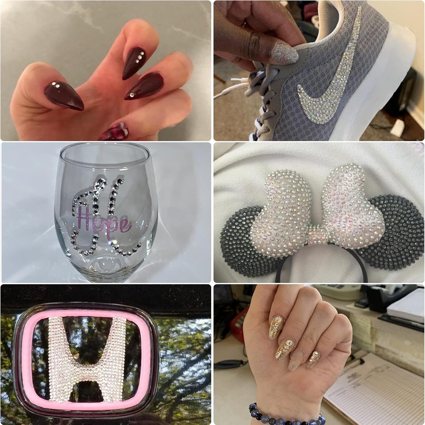 Multi Size 3mm 4mm 5mm Rhinestones Set for Nails Crafts Orange Non Hotfix Rhinestones Nail Gems Rhinestone Round Flat Back Resin Rhinestone for Makeup Clothes Shoes Eyes Bottles Crafts